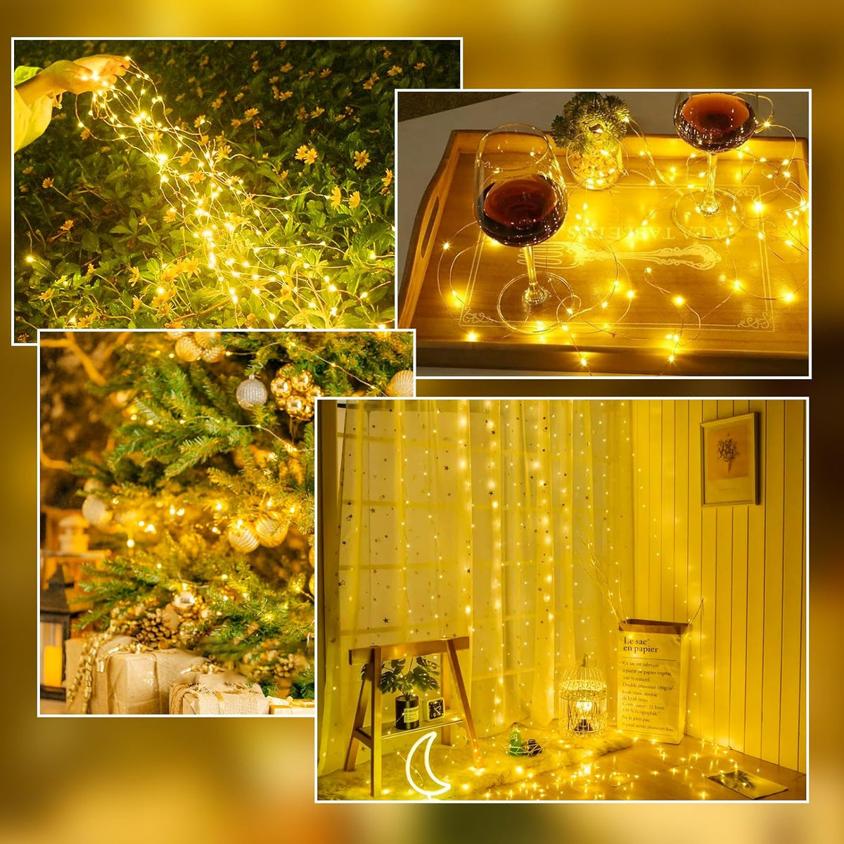 2-Pack Fairy Lights Battery Operated with Remote, Waterproof 33FT 100 LED Battery String Lights