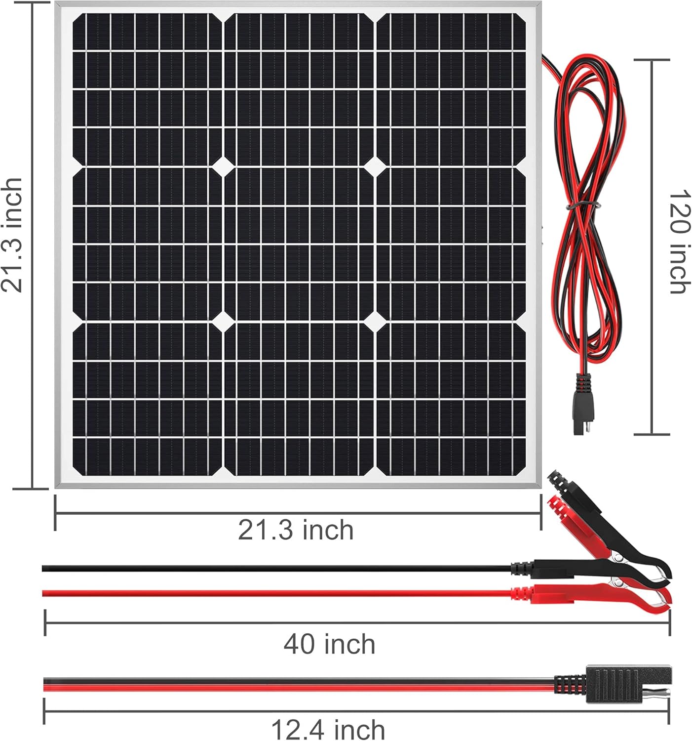 SOLPERK Solar Panel Kit 50W 12V, Solar Battery Trickle Charger Maintainer with Upgrade Waterproof