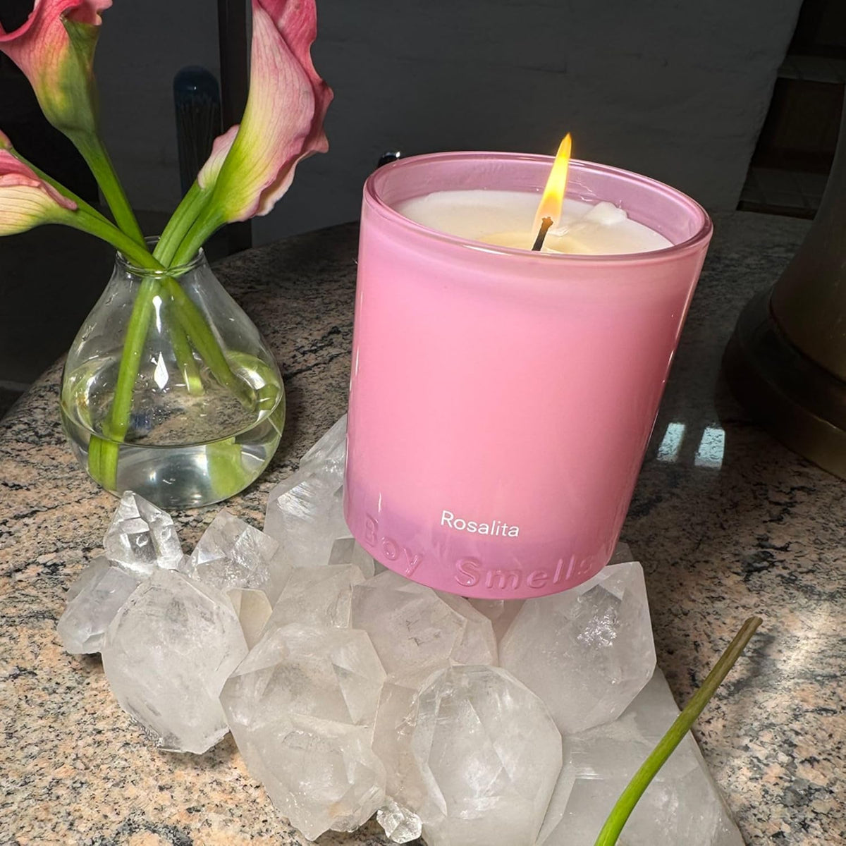 Boy Smells Rosalita Rose Scented Candle - 8.5 oz - Luxury Candle with Leather and Tangerine - Up to