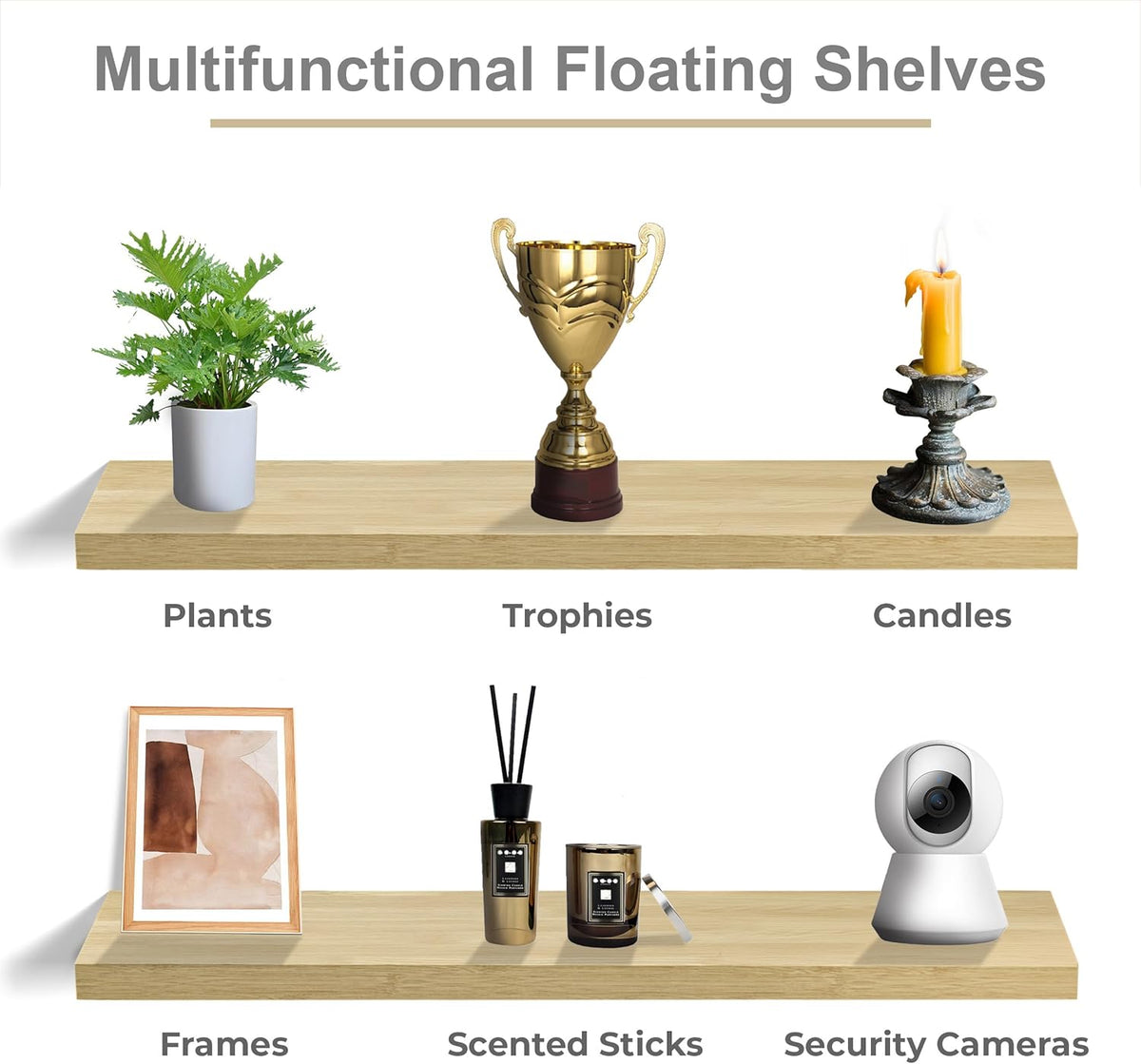 Sorbus Floating Shelves for Wall - 35 Inch Long Bathroom Shelves, Wall Decor for Bedroom, Kitchen