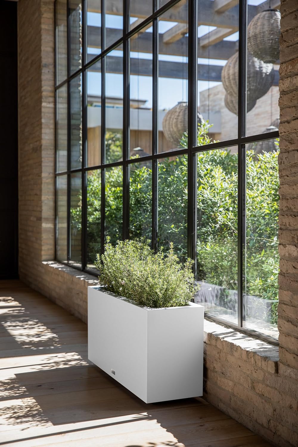 Veradek Block Series Long Box Planter - Large Rectangular Planter for Indoor or Outdoor Patio/Porch