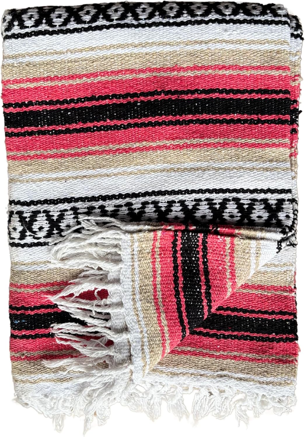 Del Mex Classic Mexican Blanket, Large Authentic Woven Falsa Throw (70"x50"), Artisan Southwest