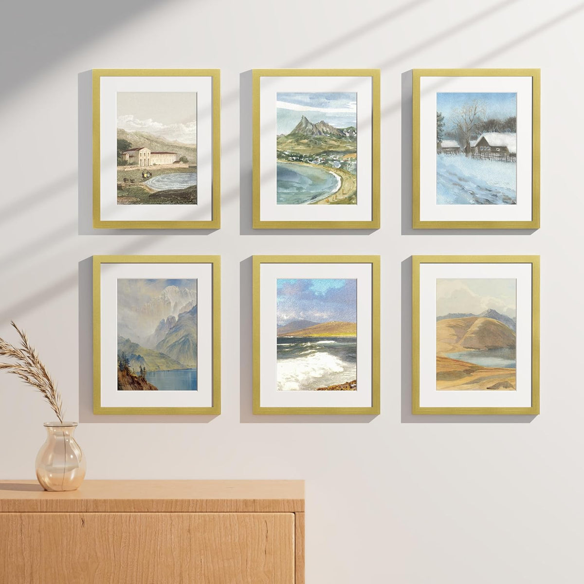 Vittanly 11x14 Picture Frames Set of 9, Shatter Resistant Plexiglass, Display 8x10 Pictures with