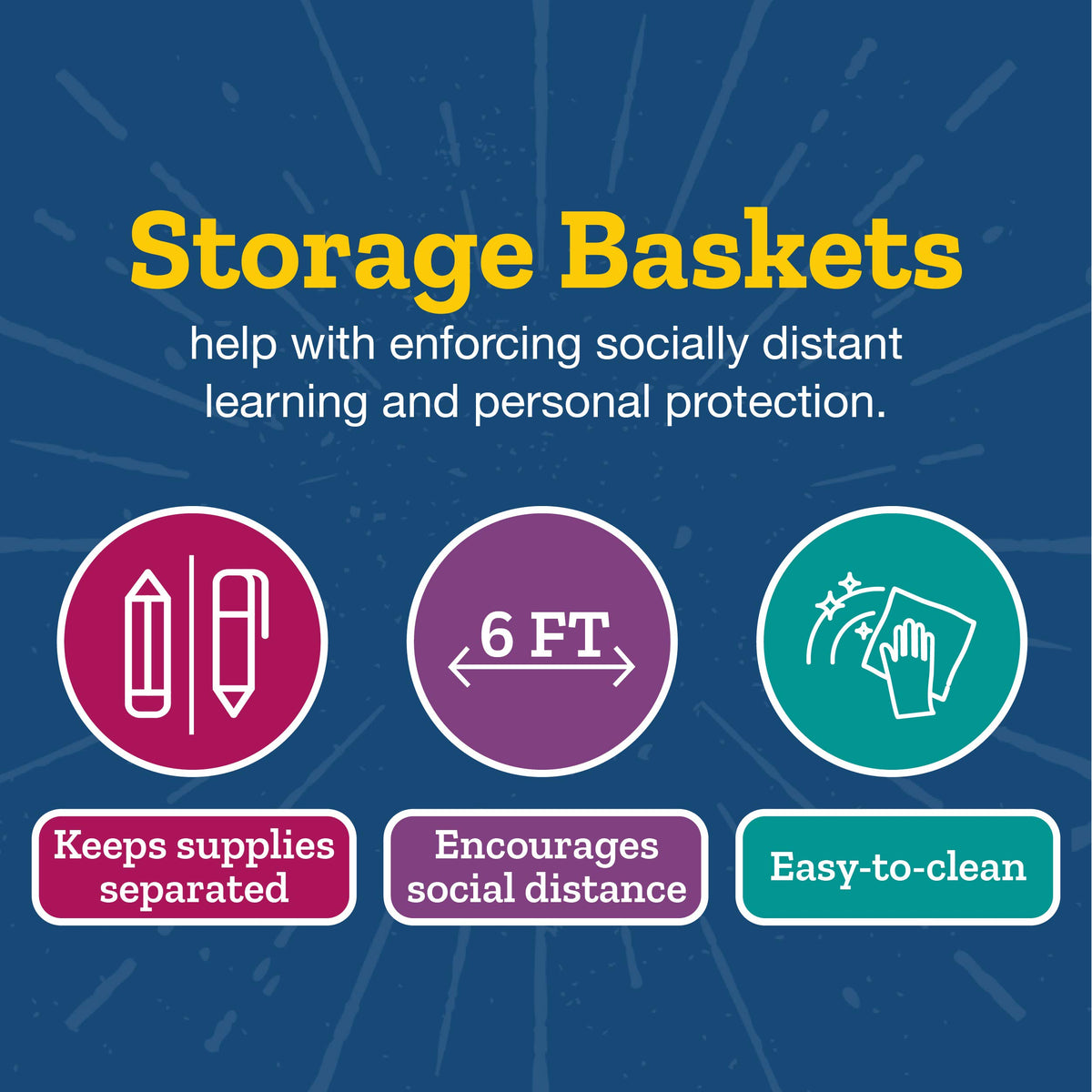 Really Good Stuff Large Plastic Book Baskets, 13.25" by 10" by 5.5"-12-Pack