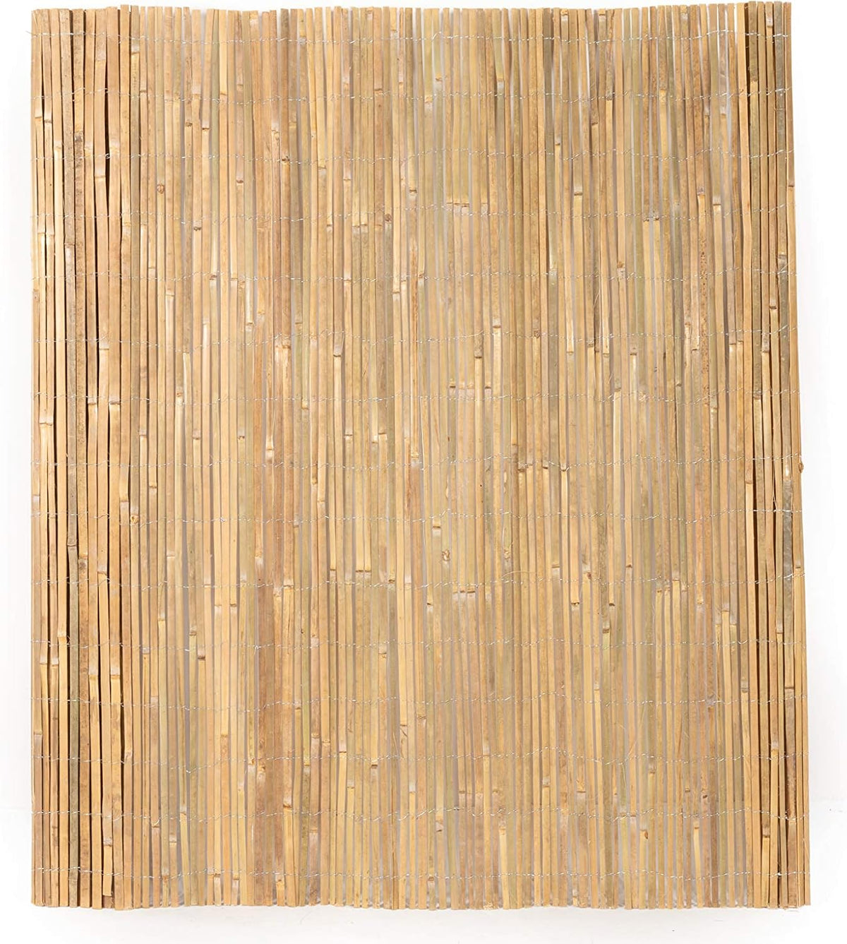 Mininfa Natural Bamboo Slat Screening, Eco-Friendly Privacy Slat Fence, Bamboo Screen Panel Roll