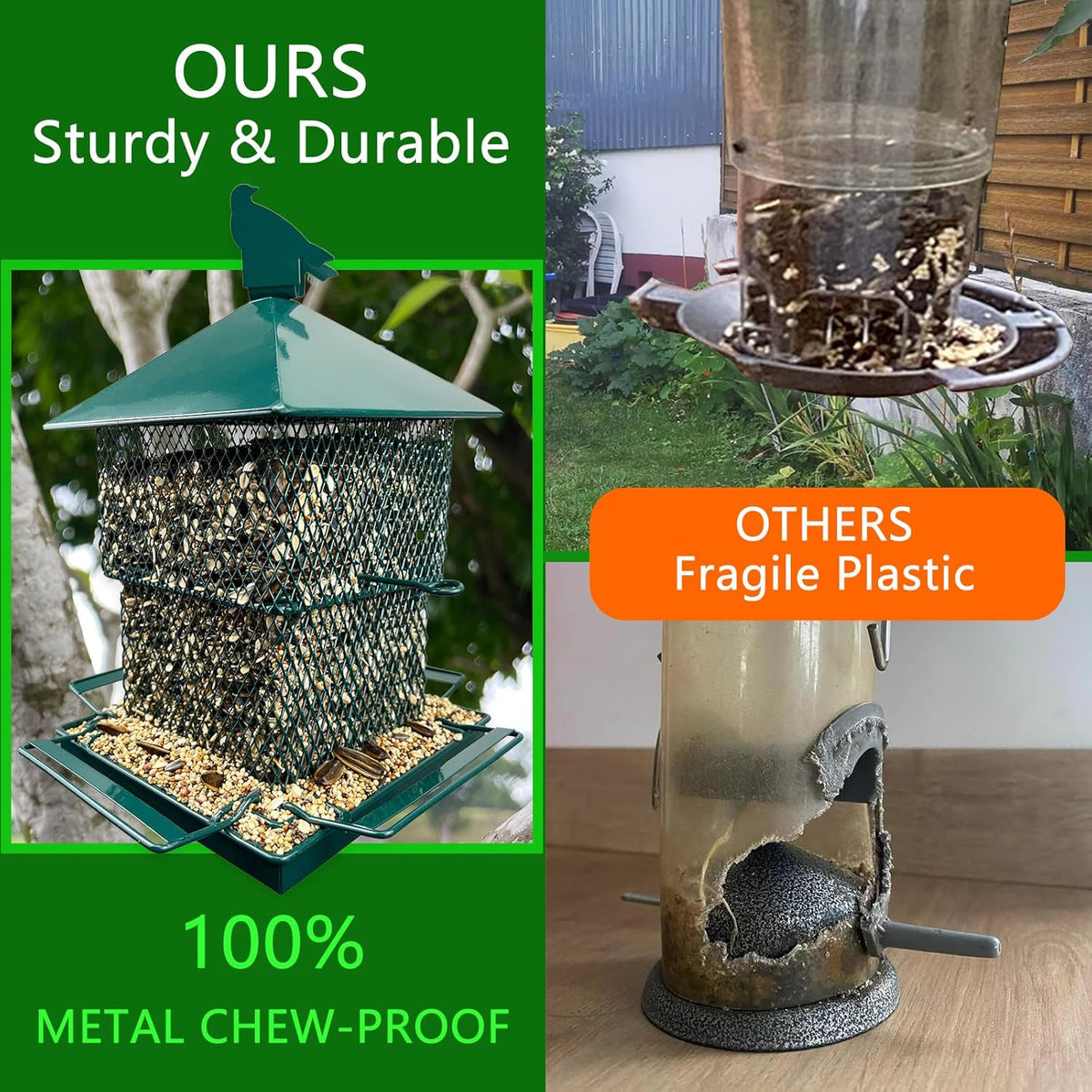 Bird Feeders for Outdoors, 6.5lb Large Capacity, Heavy Duty Metal Bird Feeder, Supports Cardinal