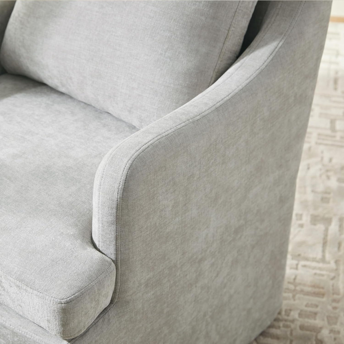 VKNOW Upholstered Dining Chairs, Modern Kitchen Chairs Dinner Chairs with 4 Casters, Linen Armchair
