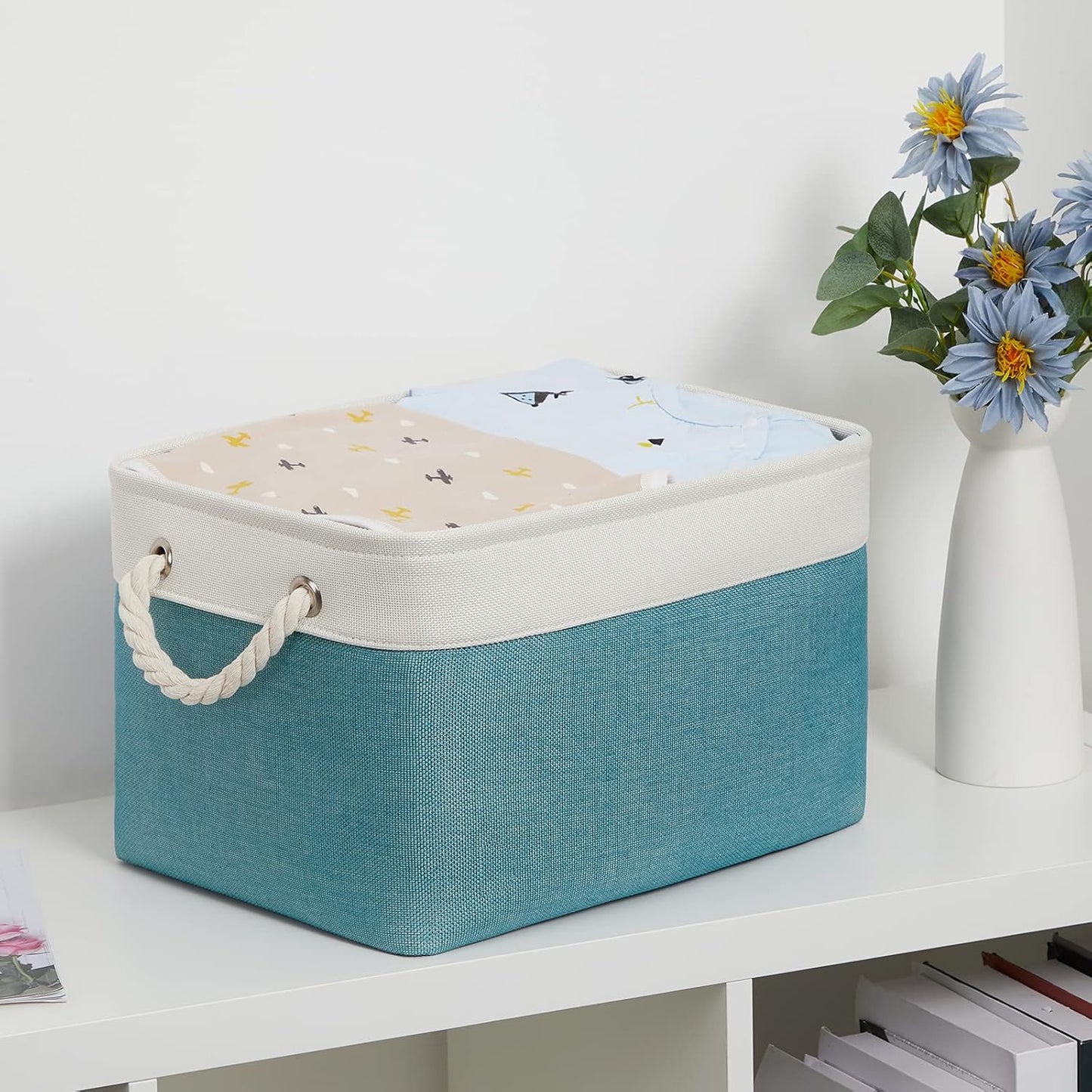 Bidtakay Basket Storage Bins with Handles Fabric Large Storage Baskets for Organizing Set of 3