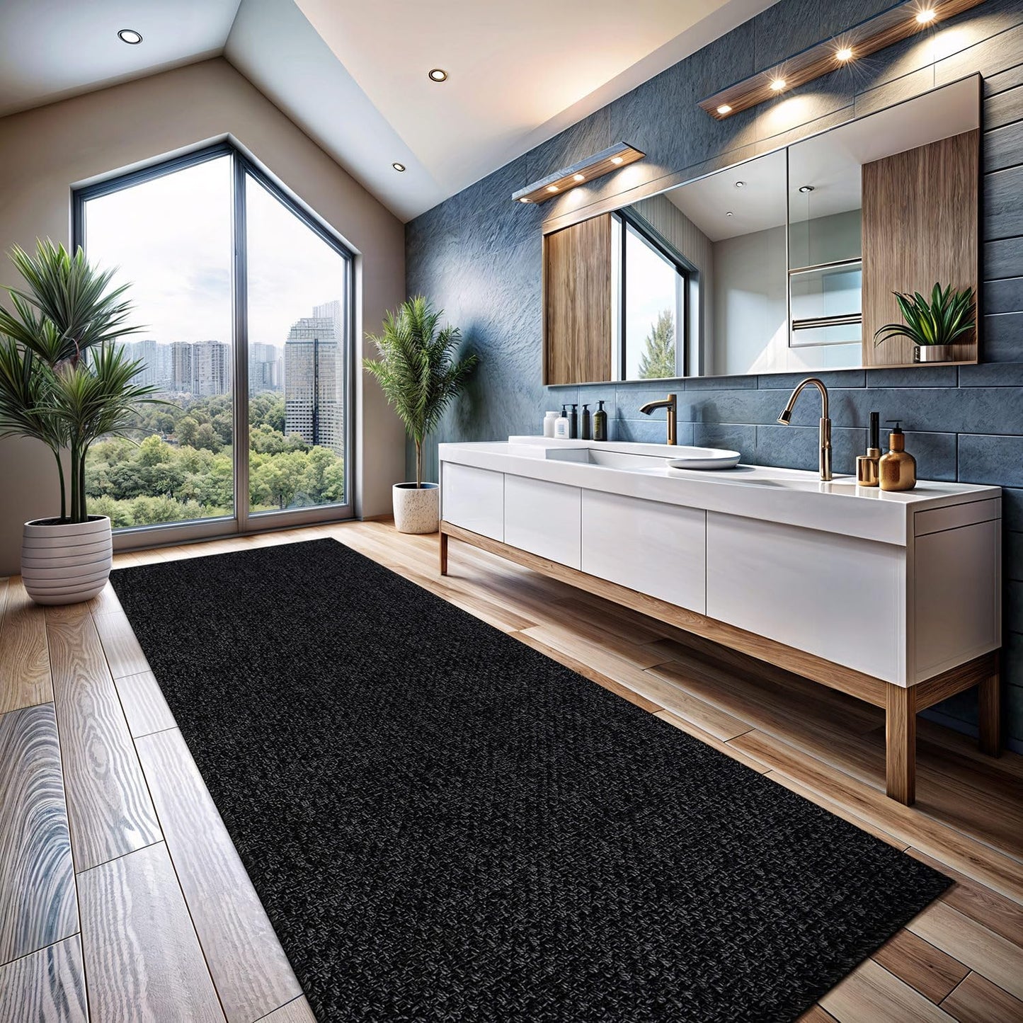 CAMILSON Easy Jute Rug 2x3, Indoor Outdoor Dark Gray Color Farmhouse Area Rugs for Living Room and