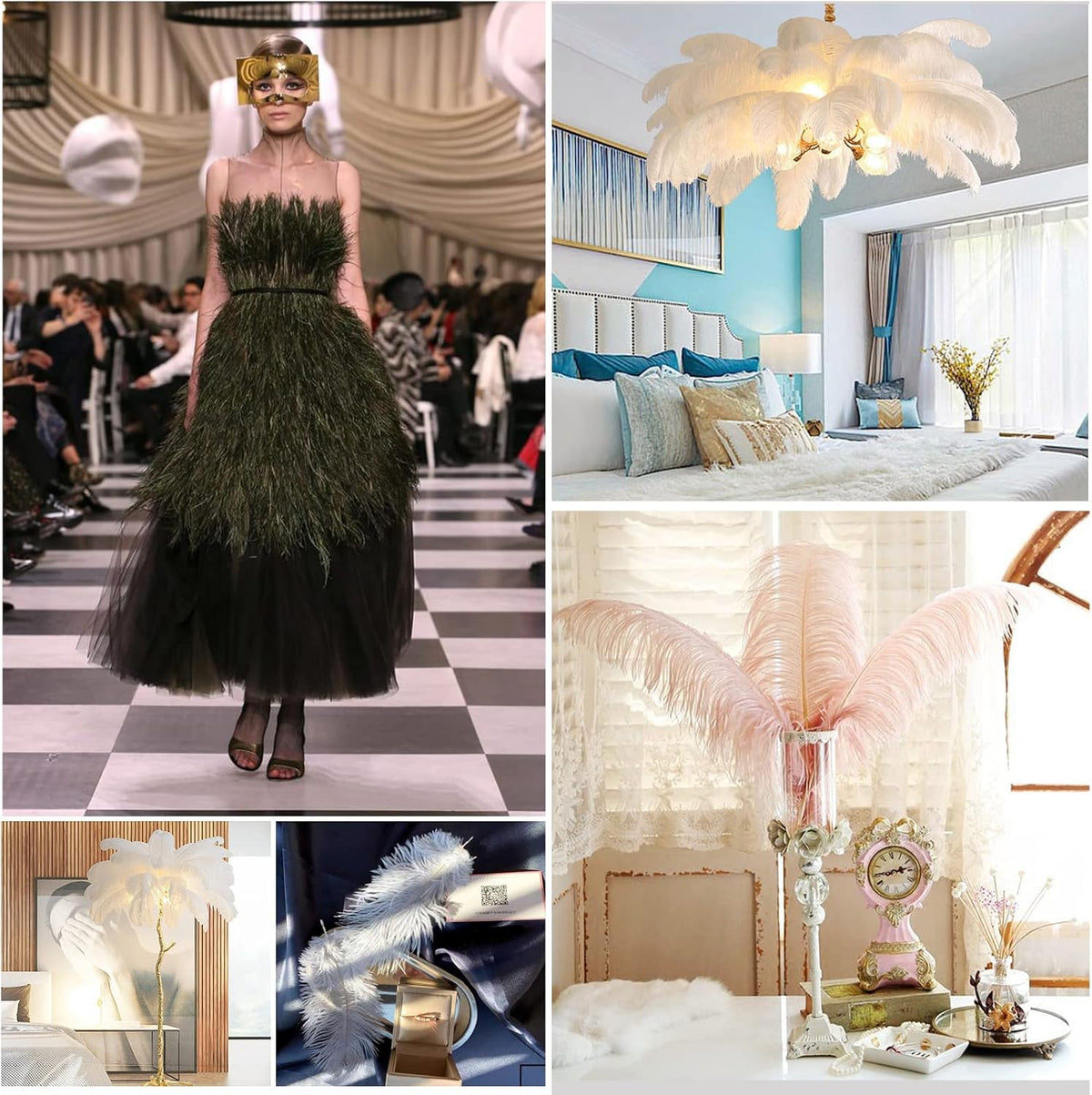 THARAHT Blackish Green Ostrich Feathers 12pcs Natural Bulk 10-12Inch 25cm-30cm for Crafts Wedding