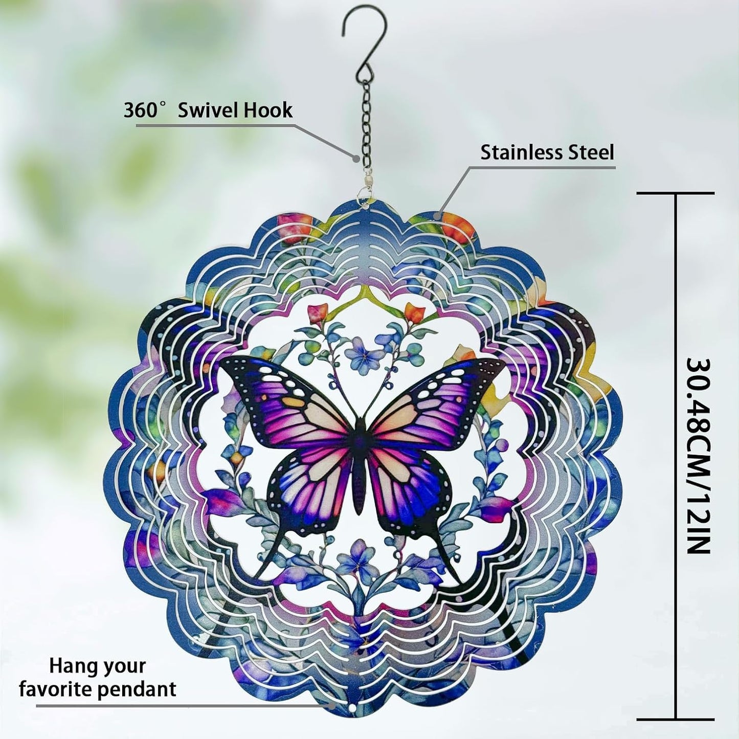 Wind Spinners Outdoor Butterfly Decorations - Birthday Gifts for Women Mom Grandma, Butterflies