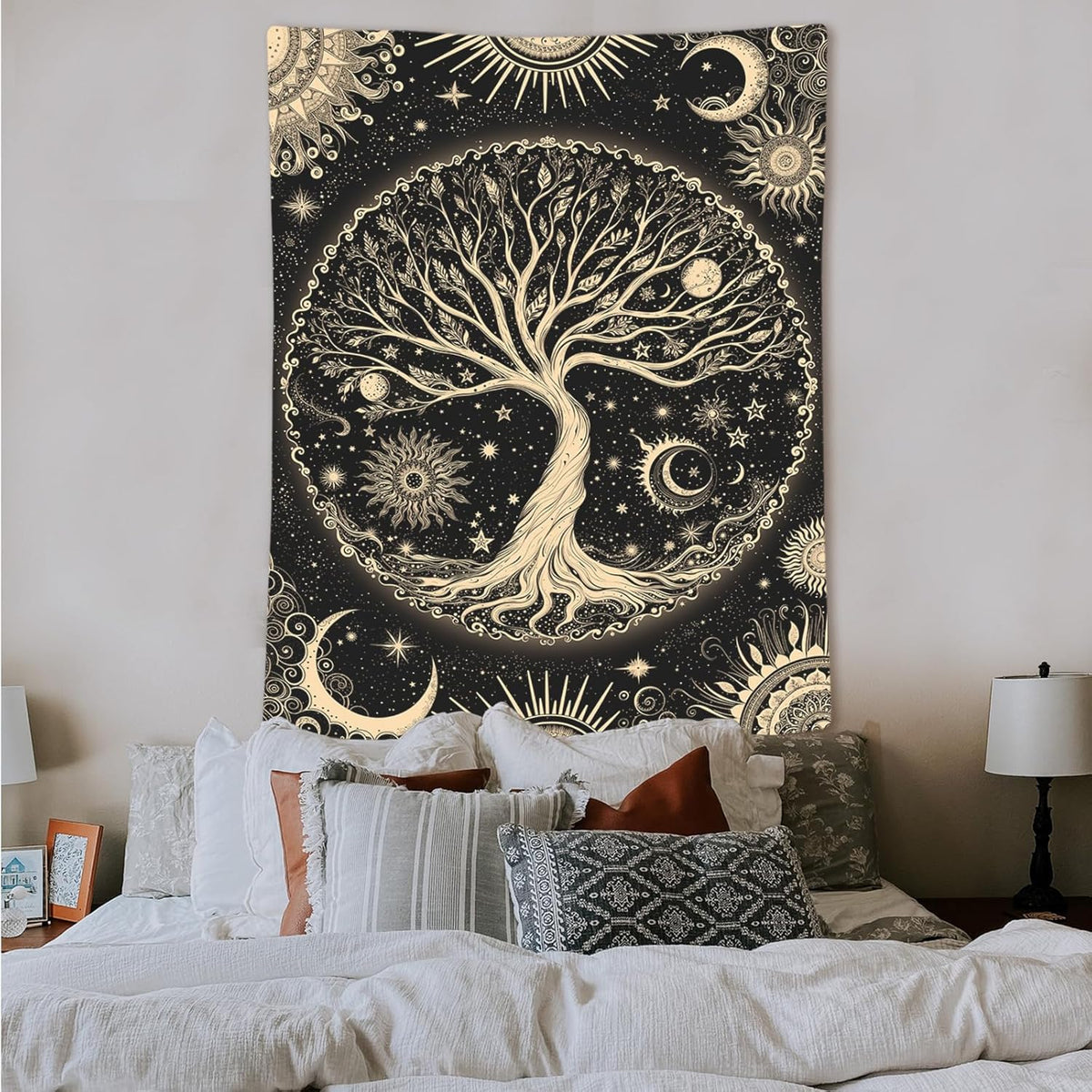 Lunerfex Tree of Life Tapestry Starry Sky Wall Tapestry, Vintage Tapestries for Bedroom Ceiling