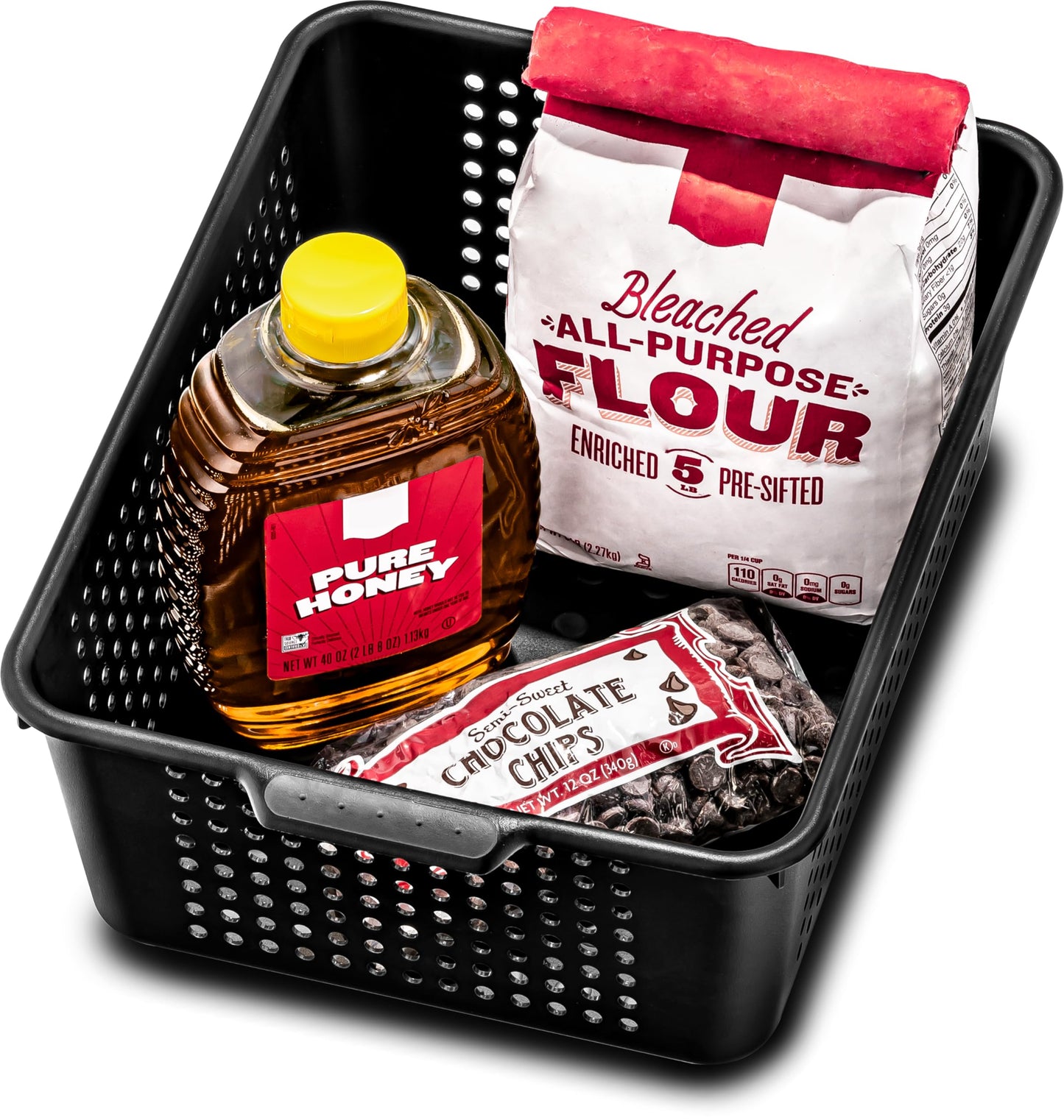 madesmart Classic Large Storage Basket with Soft Handle, Granite