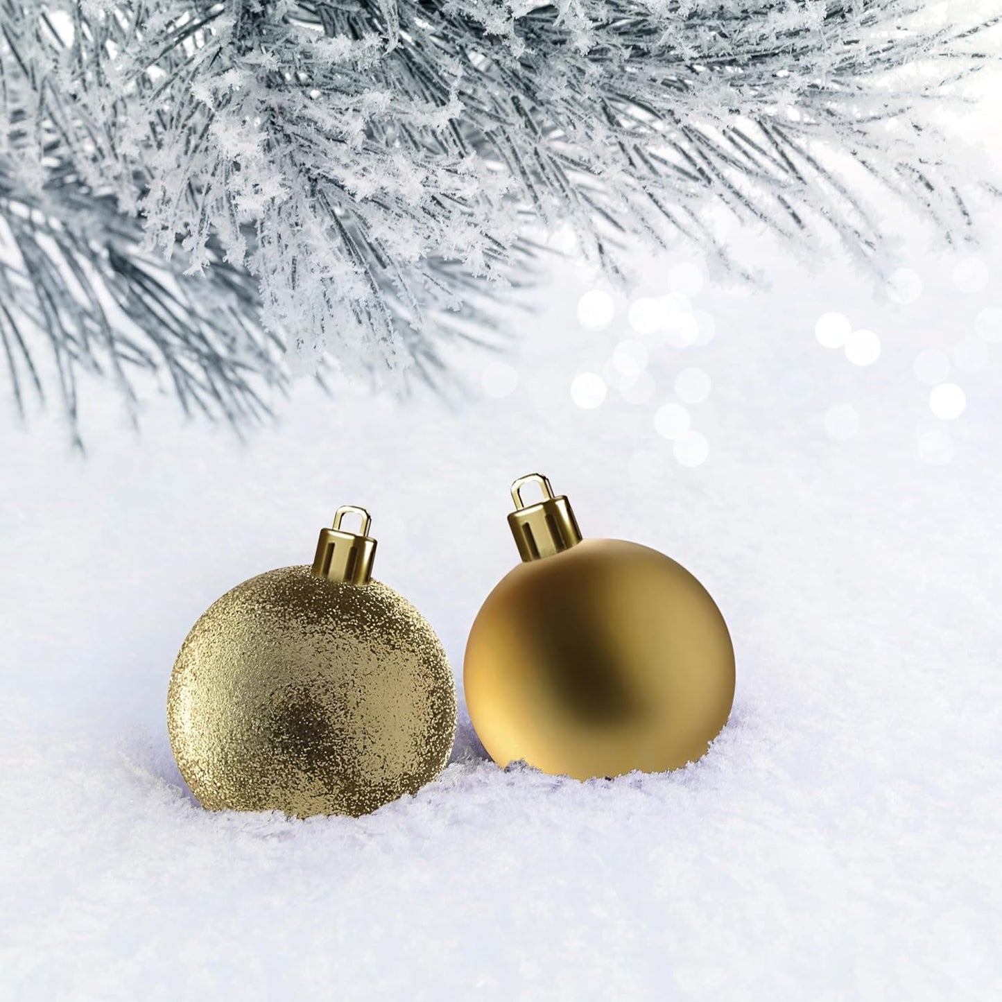 PREXTEX Christmas Ornaments Gold Set - 36-Piece Shatterproof Gold Ornaments for Christmas Tree
