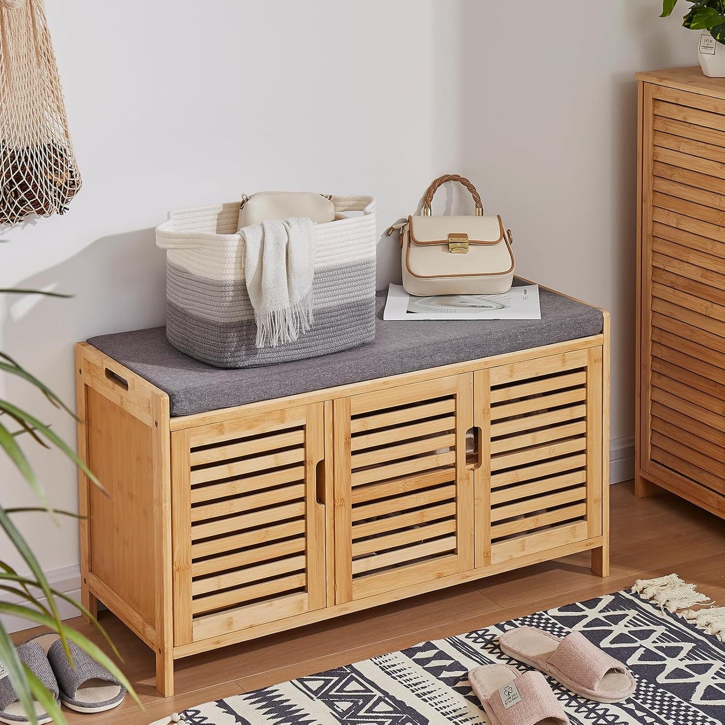 Storage Basket for Organizing, Woven Baskets for Storage, Rectangle Decorative Baskets for Shleves