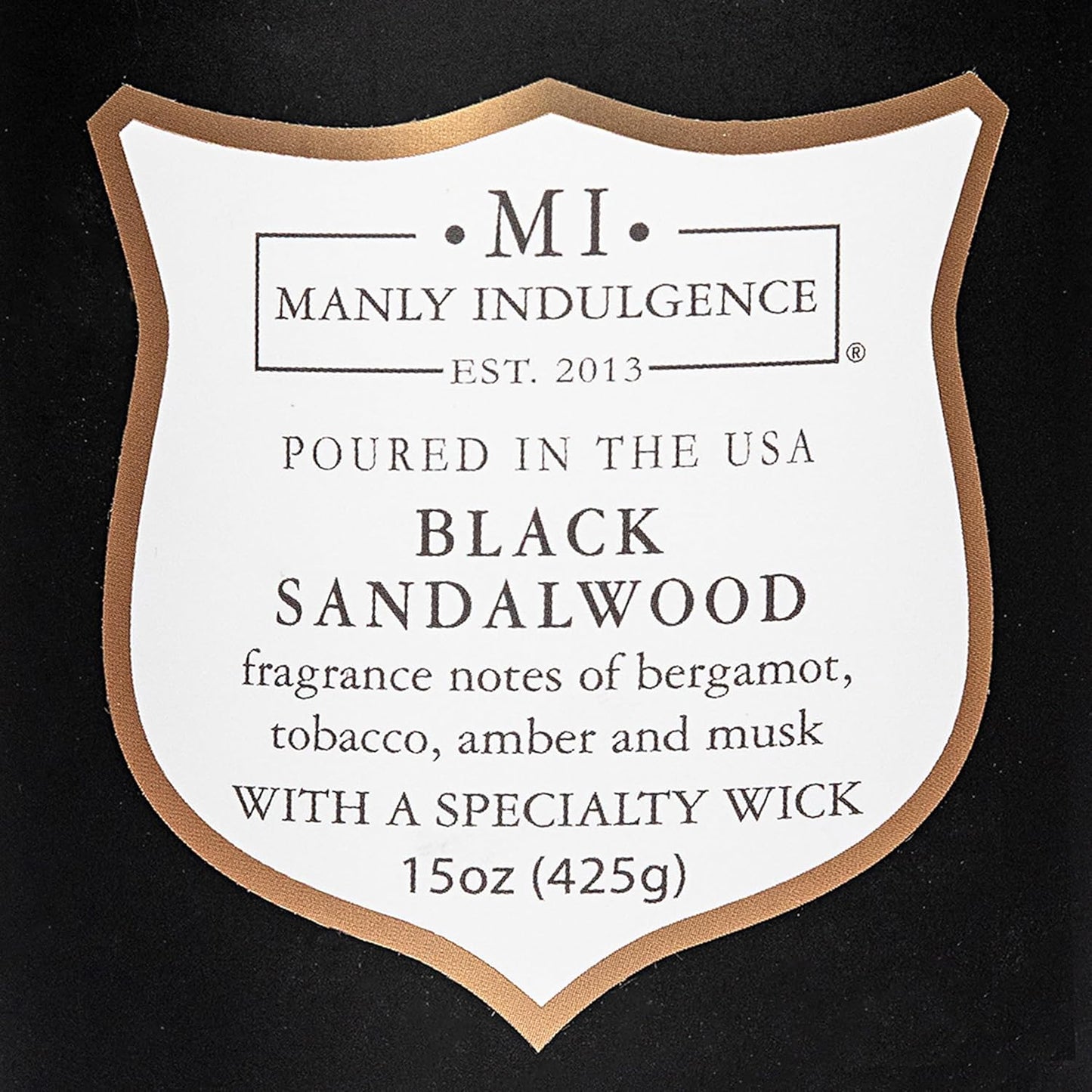 Manly Indulgence Black Sandalwood Scented Candle for Men 15 oz – Bergamot, Tobacco, Amber & Musk