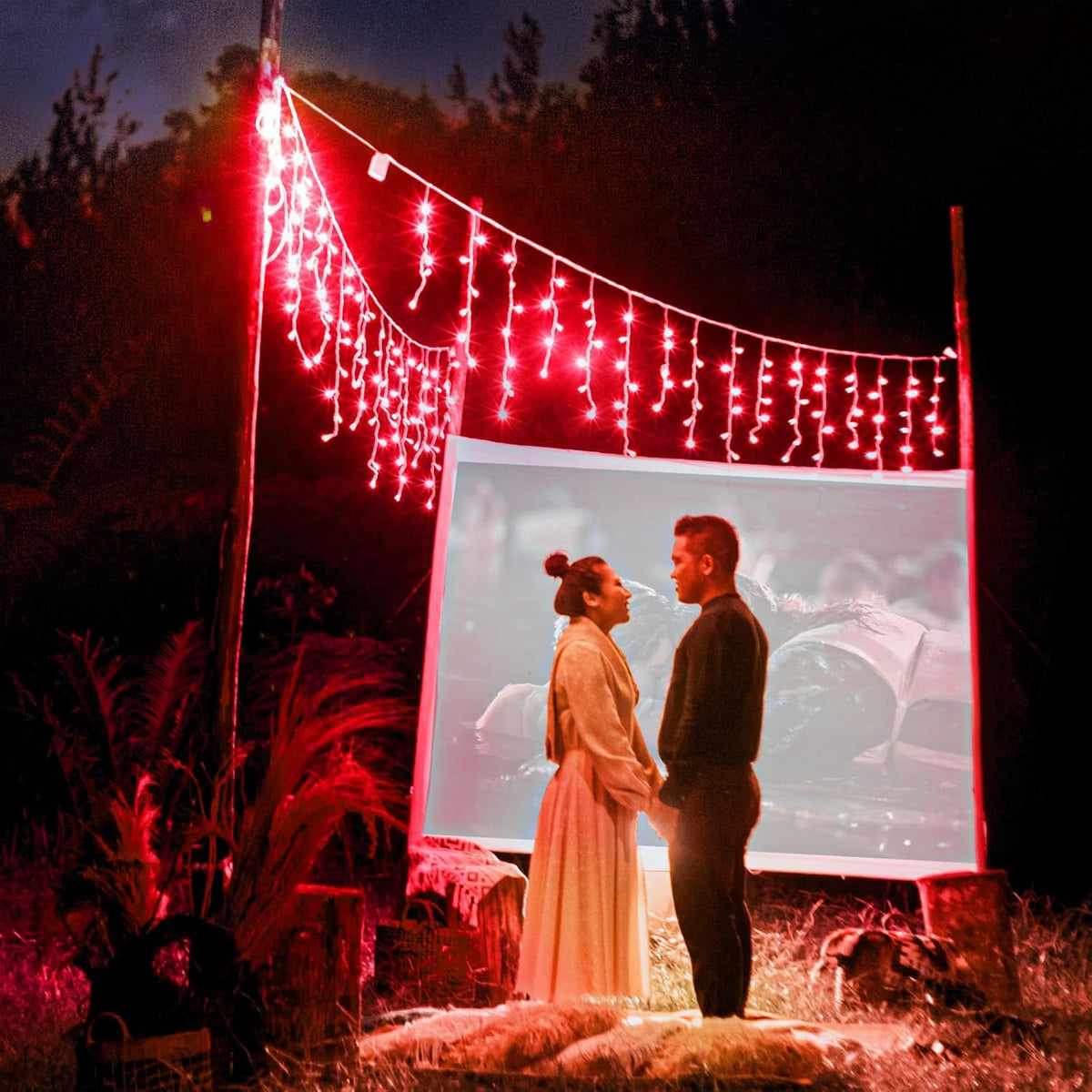 Icicle Lights for Outside, 33ft 400 LED Icicle Christmas Lights Outdoor with 75 Drops 8 Modes