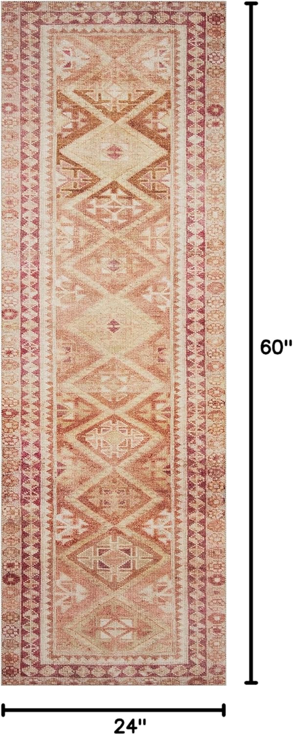 Loloi Layla Collection LAY-16 Natural/Spice 2'-0" x 5'-0" .13" Thick Accent Rug, Soft, Durable