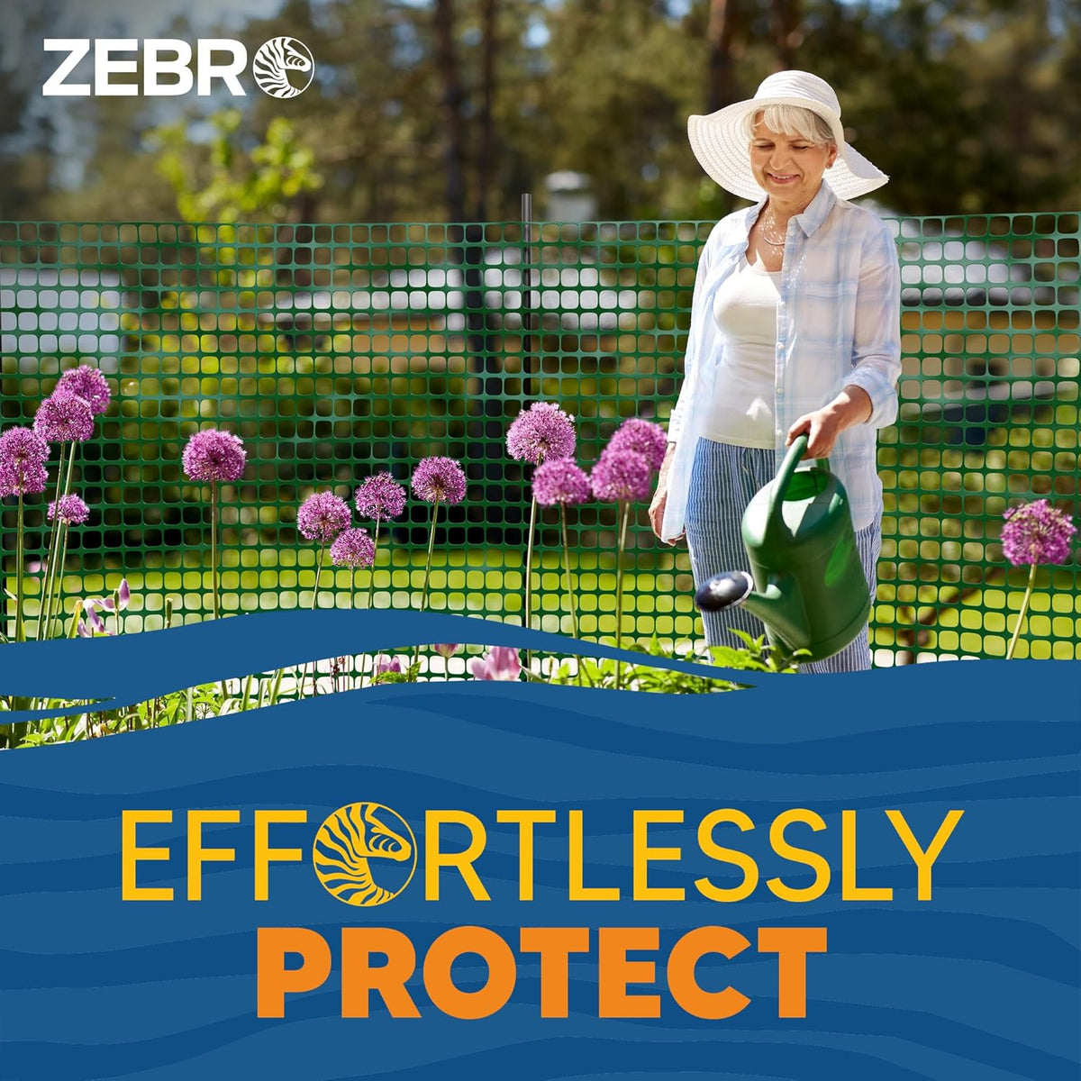 ZEBRO 4' x 100' Green Plastic Garden Fence Roll – Light Duty Mesh Fencing for Temporary Fence