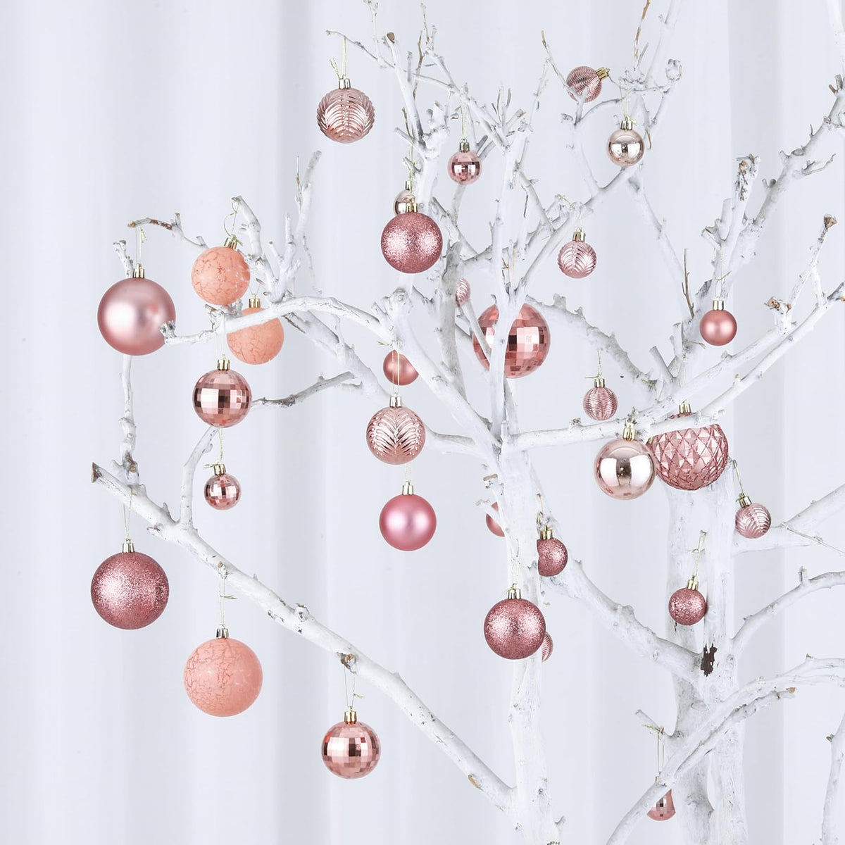LANGXUN 36pcs Rose Gold Christmas Tree Decorations Balls, Bolas De Navidad, 2025 Christmas Decor