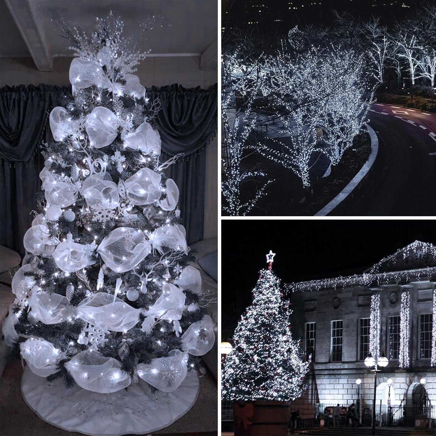 Upgrade Solar String Lights for Outside 2 Pack Total 180FT 500LED String Lights Outdoor with 8