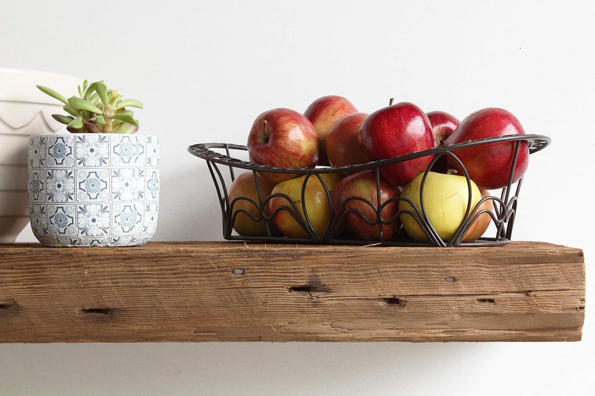 Urban Legacy Reclaimed Barn Beam Deep Shelves | Deep Shelves with Brackets Included, Set of 2 |
