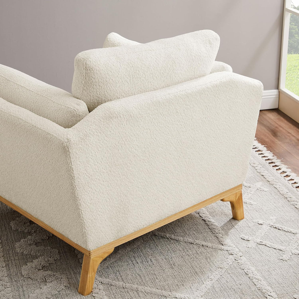 Large-Sized Accent Chair, Thick Cushion Bedroom Reading Chair, Comfortable Living Room Single Sofa