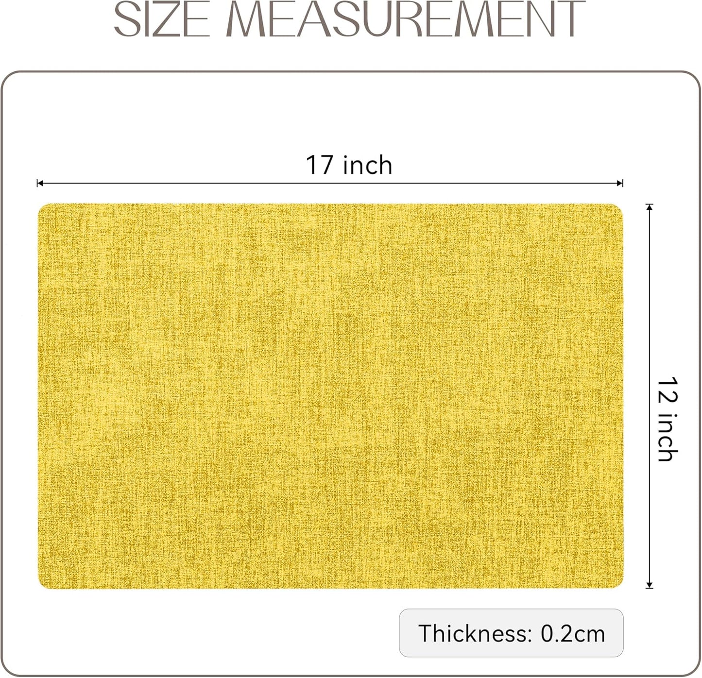 Romanstile Vinyl Placemats Set of 8-12 X 18 Inch - Heat Resistant Place Mats 100% Waterproof