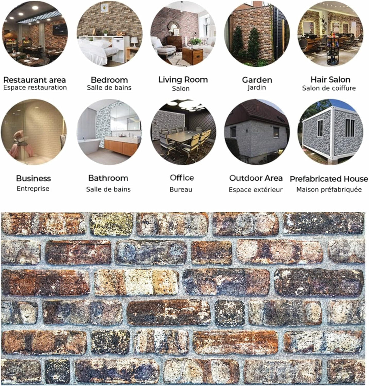 Dundee Deco 3D Wall Panels Faux Brick - Cladding, Multicolored Stone Look Wall Paneling, Styrofoam
