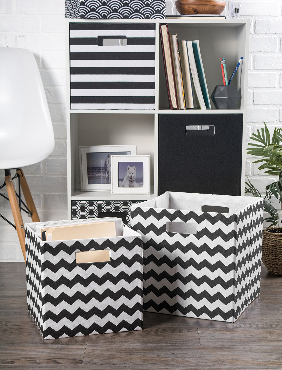 DII Fabric Storage Cube Organizer Bin 13x13x13 Foldable, Black