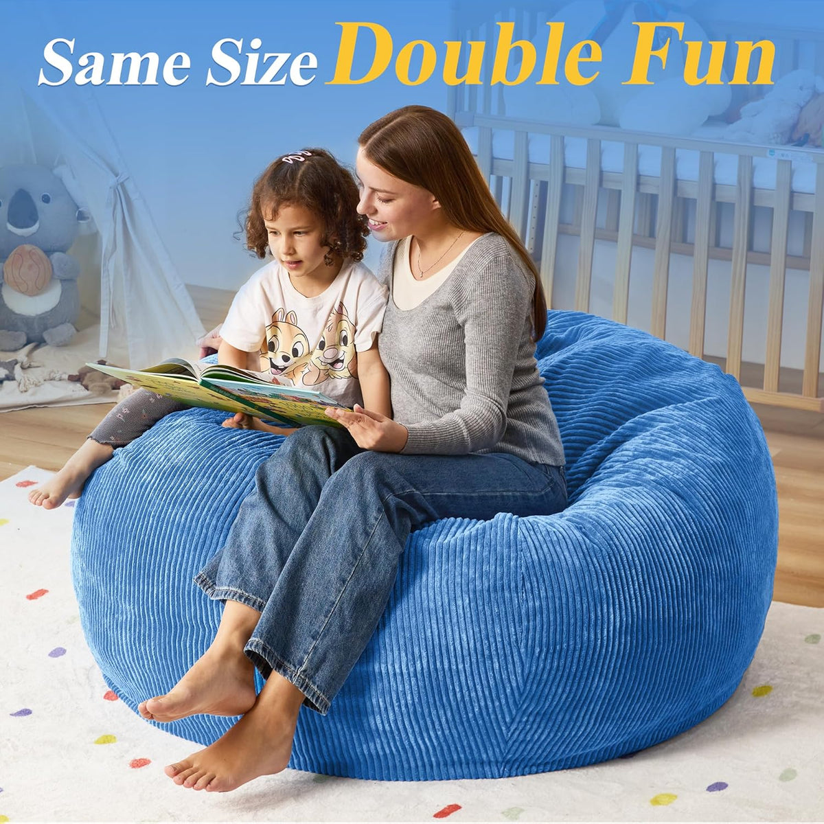 3.5FT Bean Bag Chairs Teardrop Bean Bag Chair for Adults Beanbag Chair with Memory Foam Filled