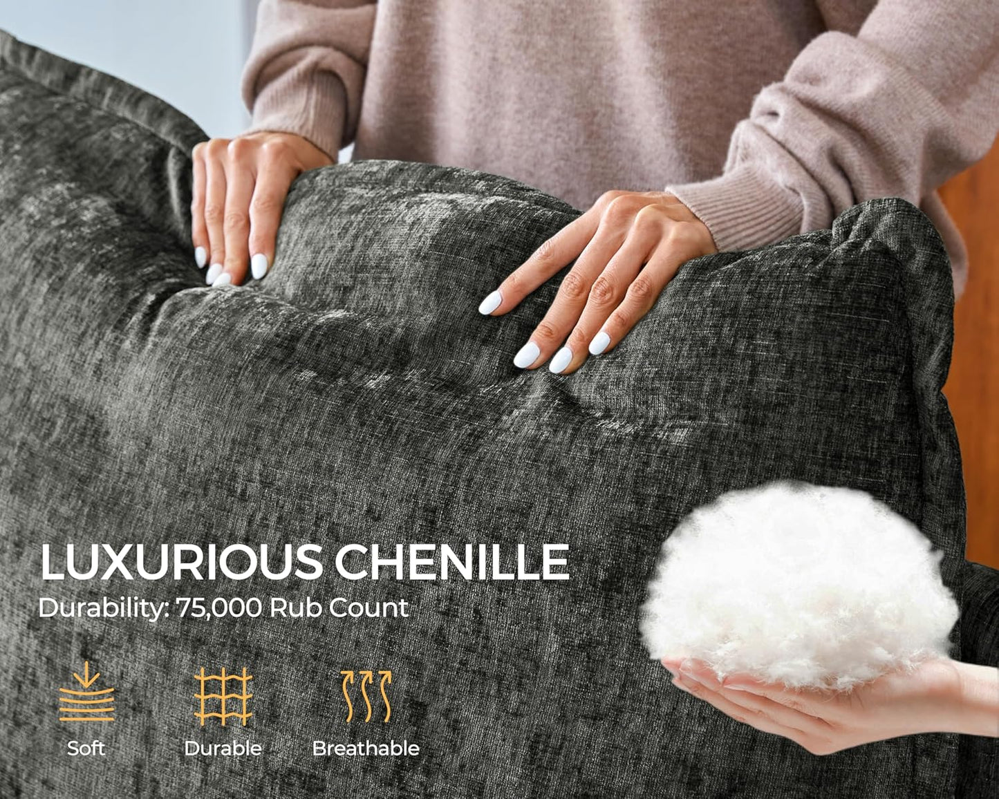 Oversized Modular Sofa Comfy Cloud Couch with Storage, Extra Deep Plush Sectional Sofa Set for
