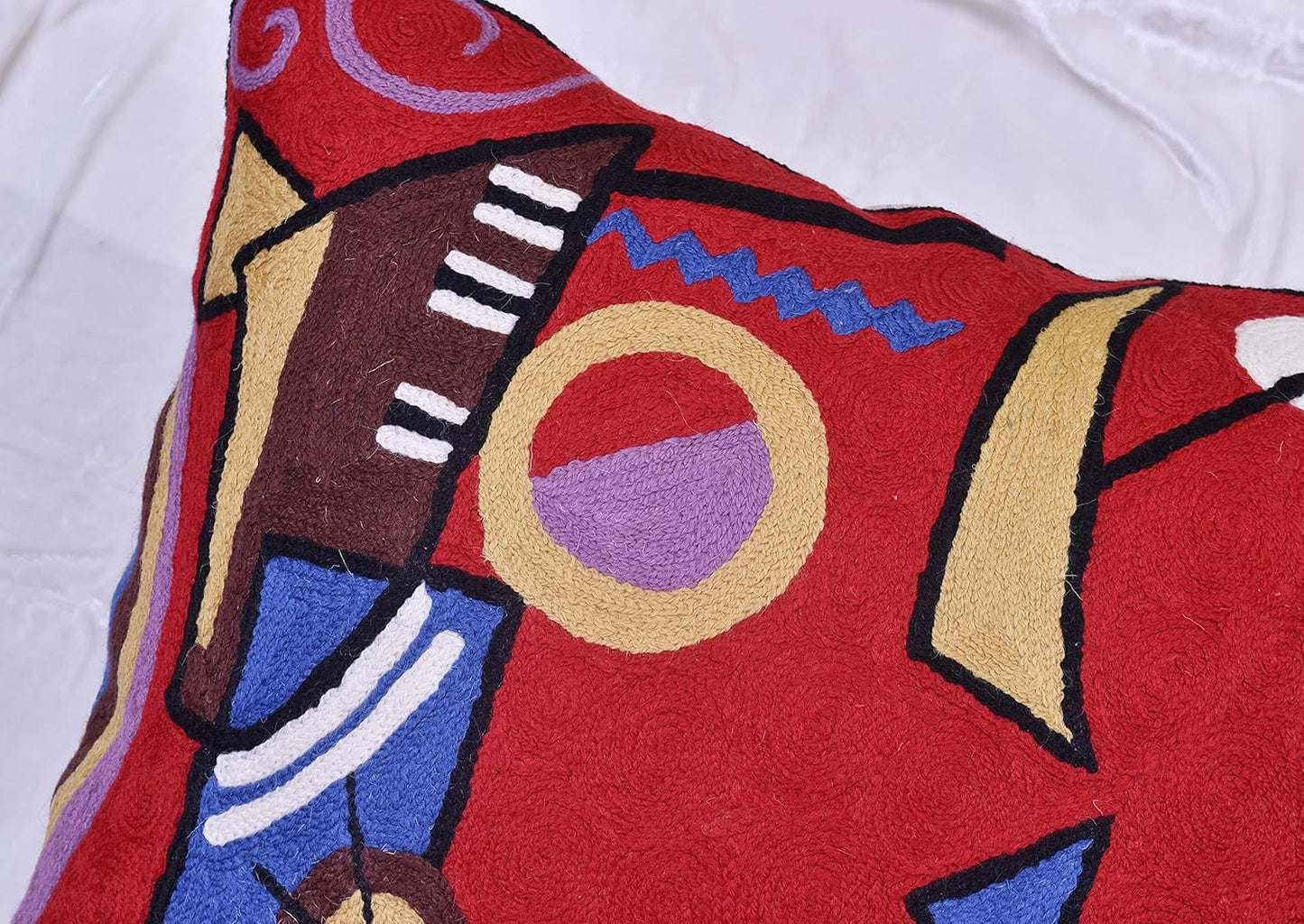 Kandinsky Red Abstract Pillow Cover Gegen Modern Pillowcase Scarlet Reds Abstract Chair Cushion