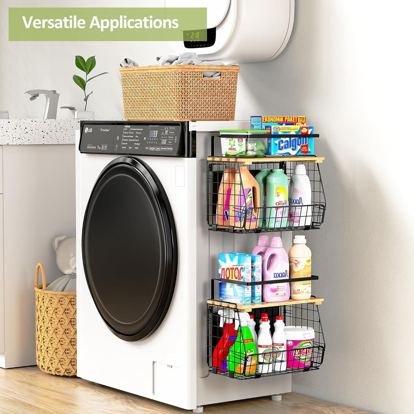 Magnetic Shelf for Fridge: Fruit Potato and Onion Storage Bin - Magnetic Spice Rack for