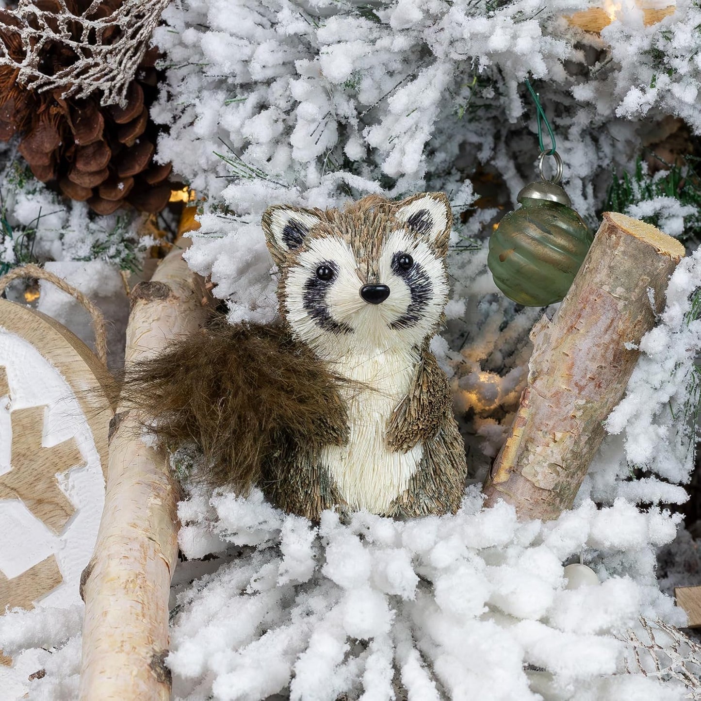 AuldHome Design Woodland Friends Figurines (Set of 3, Deer/Raccoon/Squirrel); Forest Animals Decor