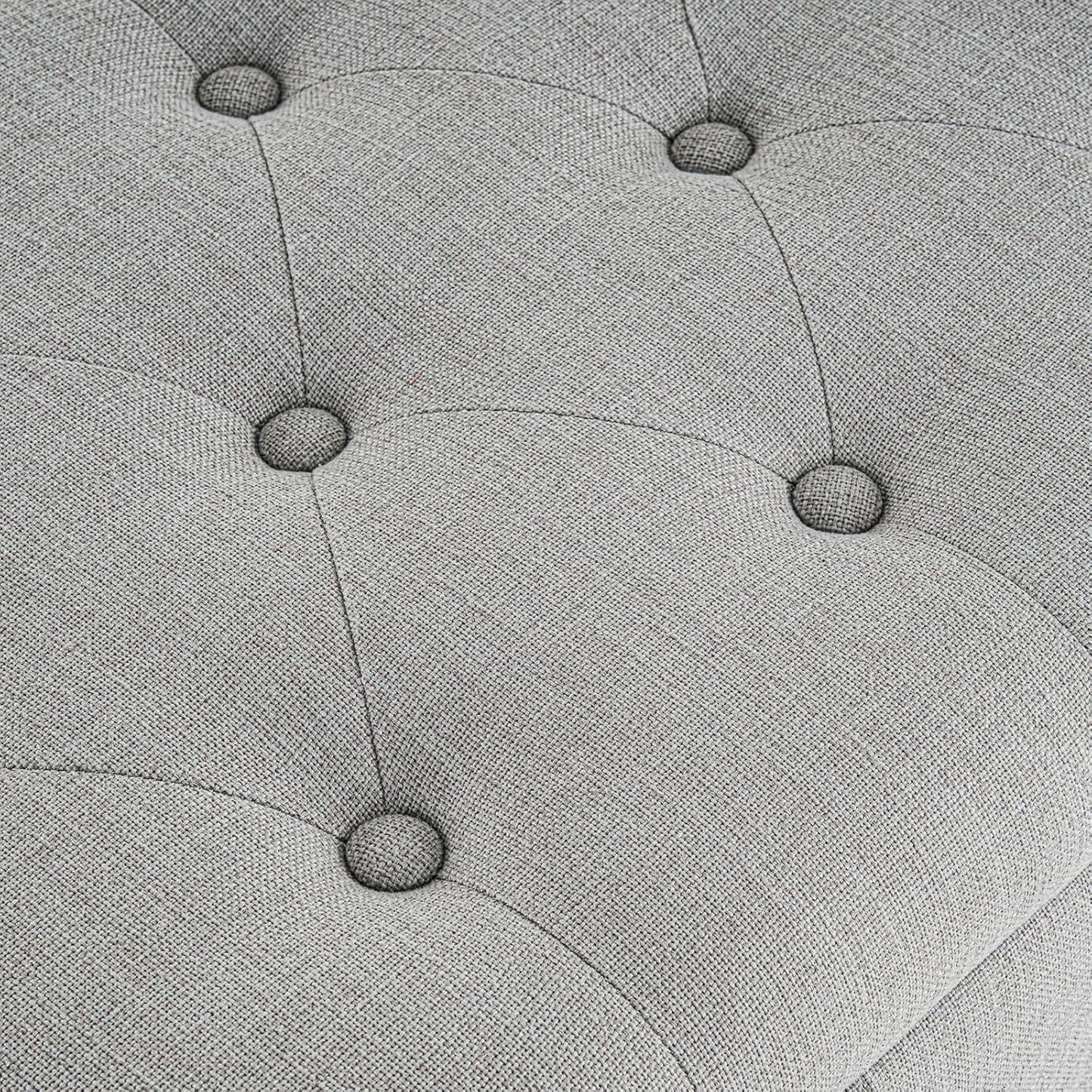 Furniliving 51” Bedroom Bench, End of Bed Bench with Button-Tufted Large Upholstered Storage Bench