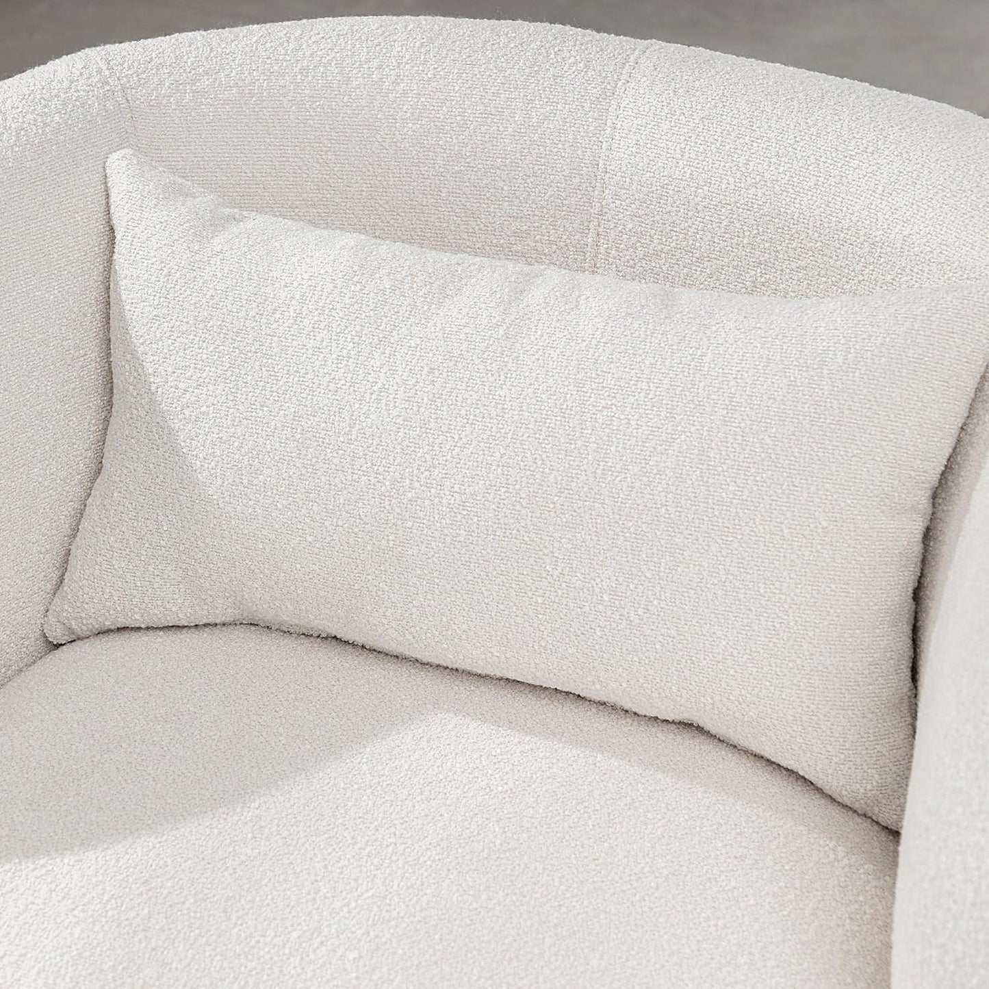 KINWELL 34" Wide Boucle Swivel Barrel Chairs Set of 2, No Assembly Round Upholstered Armchairs
