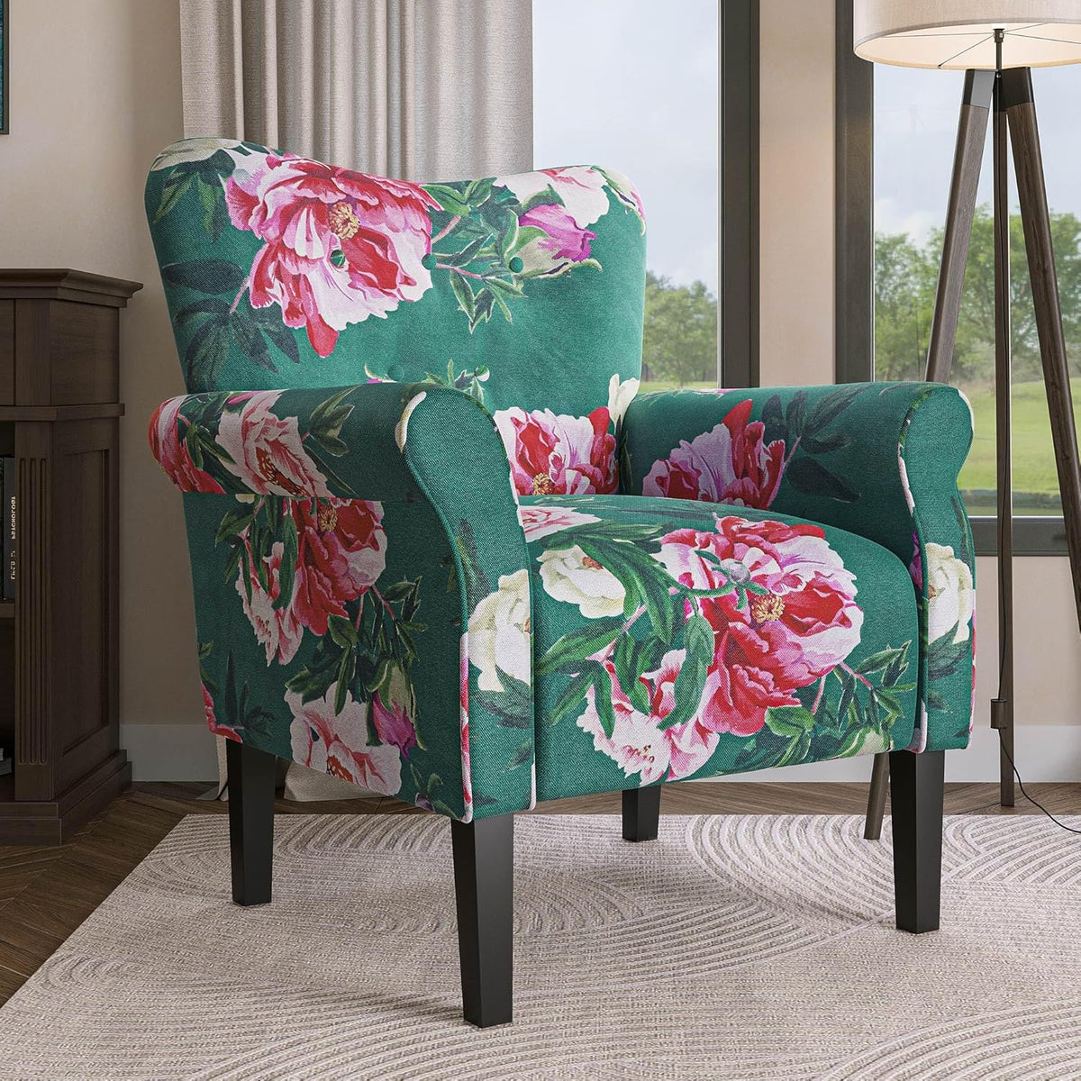 BELLEZE Modern Accent Chair, High Back Armchair, Upholstered Wingback Side Chair, Padded Single