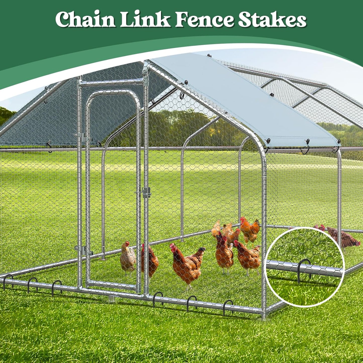 12 inches 12-Pack Trampoline Stakes Anchors High Wind Stake Heavy Duty U Hooks for Ground Lawn
