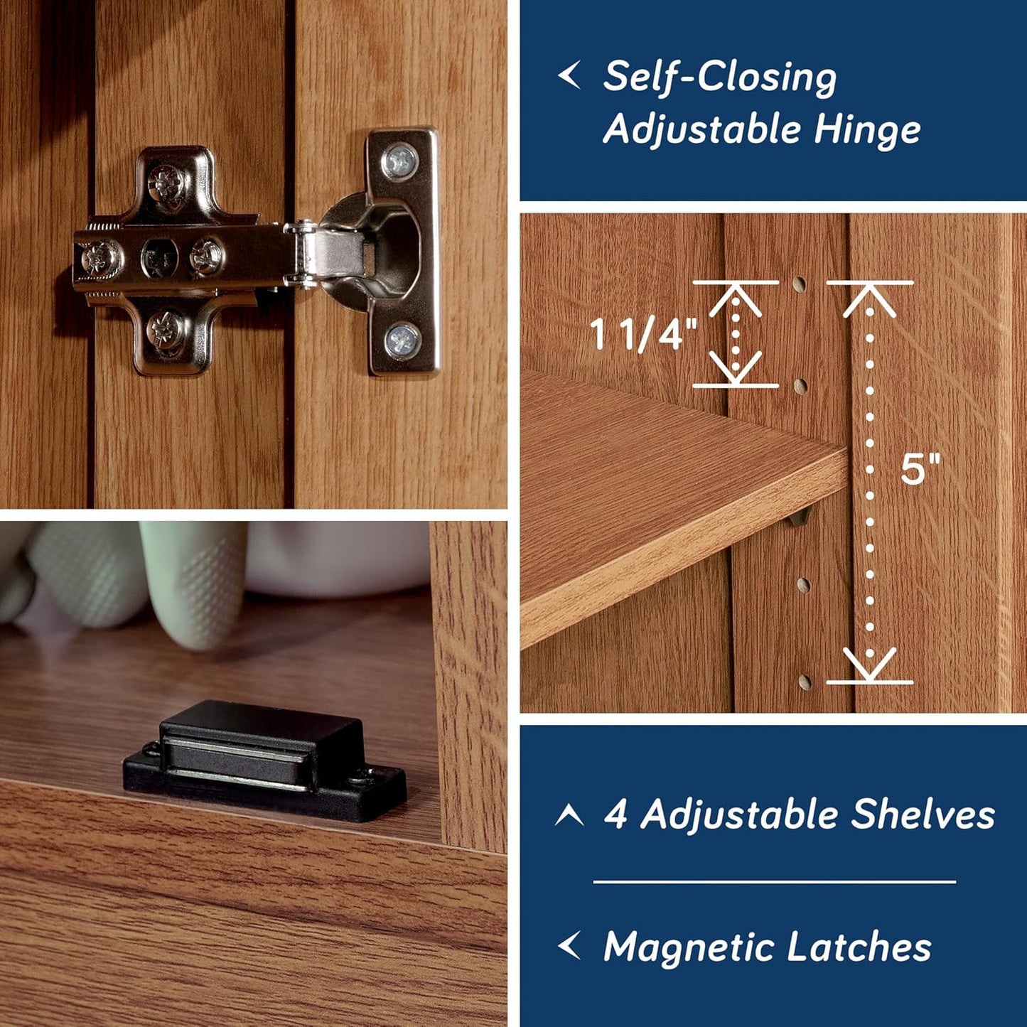 Sauder Select Storage Cabinet, Pantry Cabinet Kitchen Storage with Adjustable Shelves, Bathroom