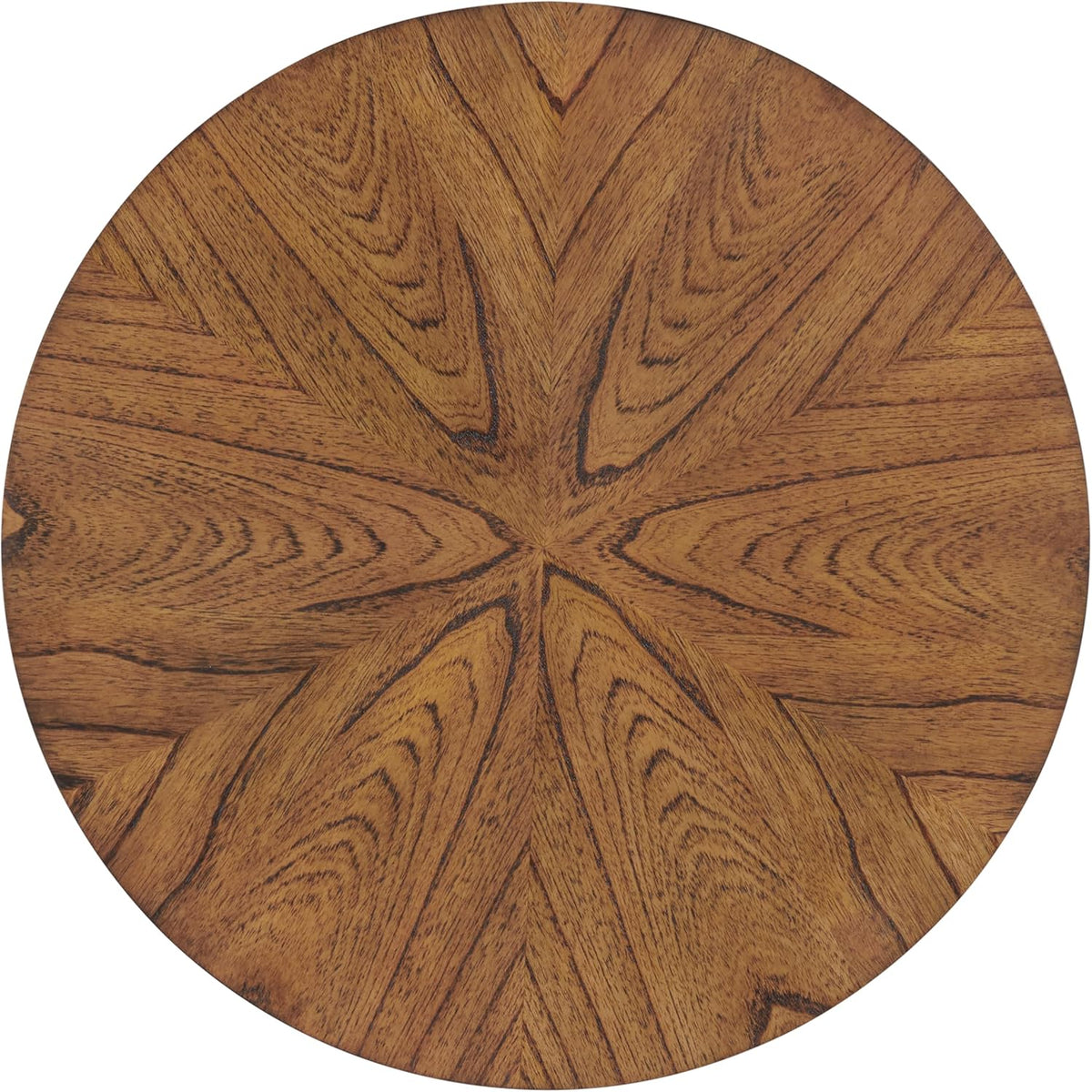 Martin Svensson Home LAX Two-Tone 20-Inch Caramel Brown Round Wood End Side Table with Walnut Legs