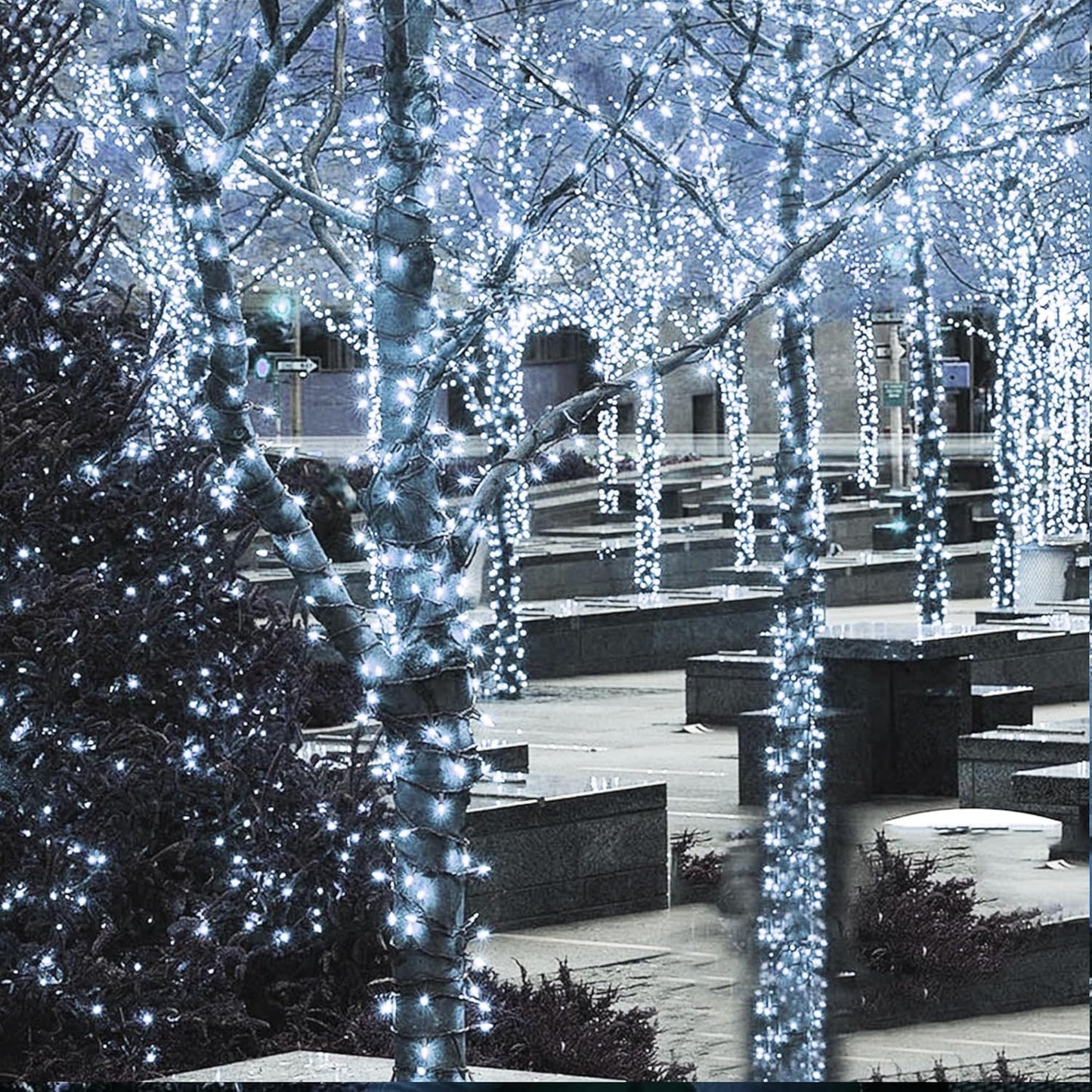 Dazzle Bright 164 FT 500 LED Christmas String Lights, Waterproof Green Wire String Lights with 8
