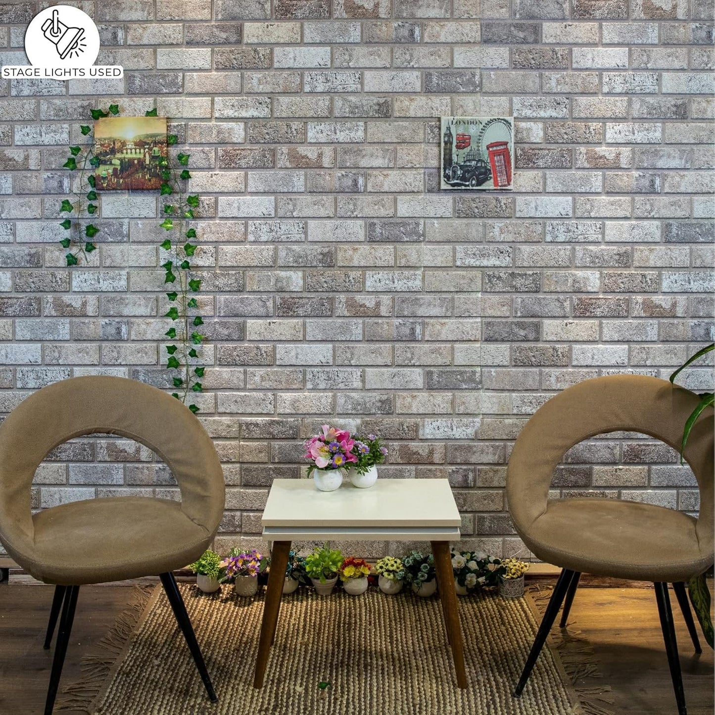 Dundee Deco 3D Wall Panels Faux Brick - Cladding Red Brown Grey Stone Look Wall Paneling