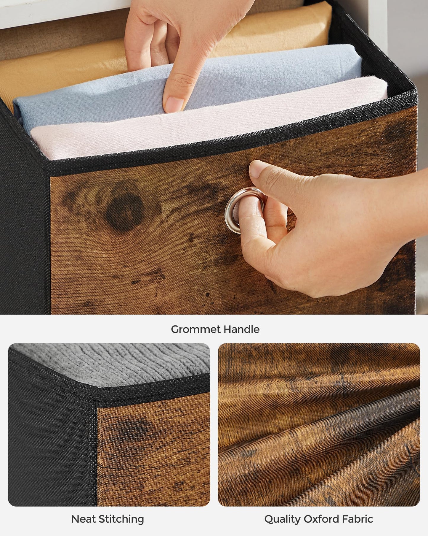 SONGMICS Storage Cubes, Set of 6, 13-Inch Foldable Closet Organizers