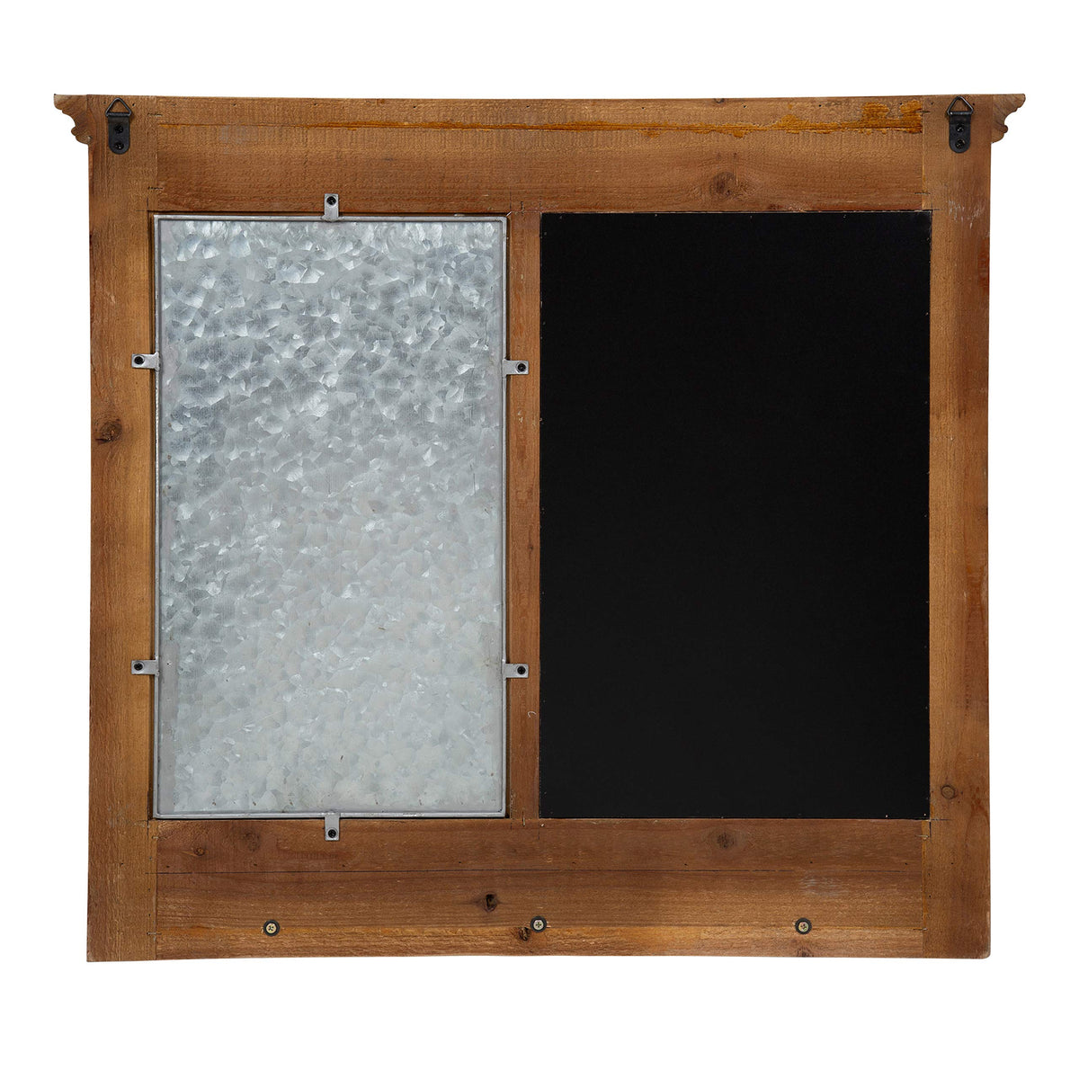 Kate and Laurel Idamae Wood Framed Chalkboard Wall Organizer with Mail Holders and Key Hooks, 28" x
