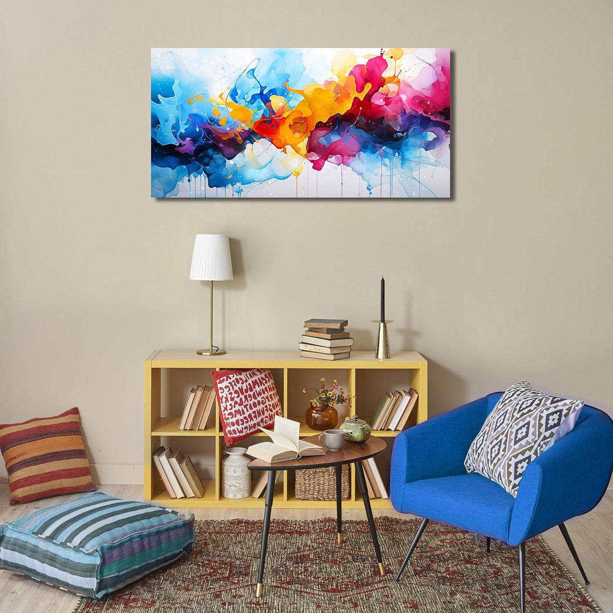 Alsingbago Large Colorful Abstract Canvas Wall Art for Living Room Bedroom Home Office Modern Wall