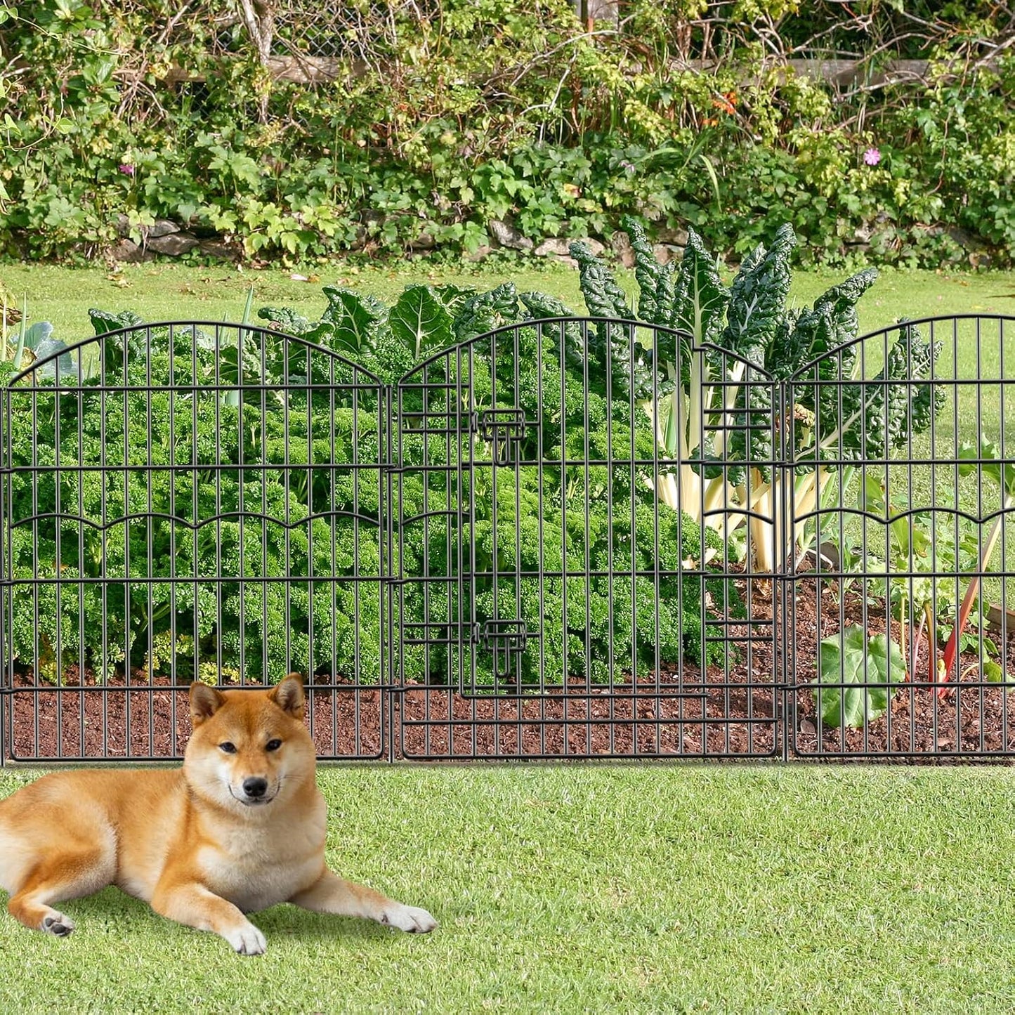 Decorative Garden Fence 12 Panels 26.8ft(L)×32in(H) Garden Fences Animal Barrier Fencing with 11