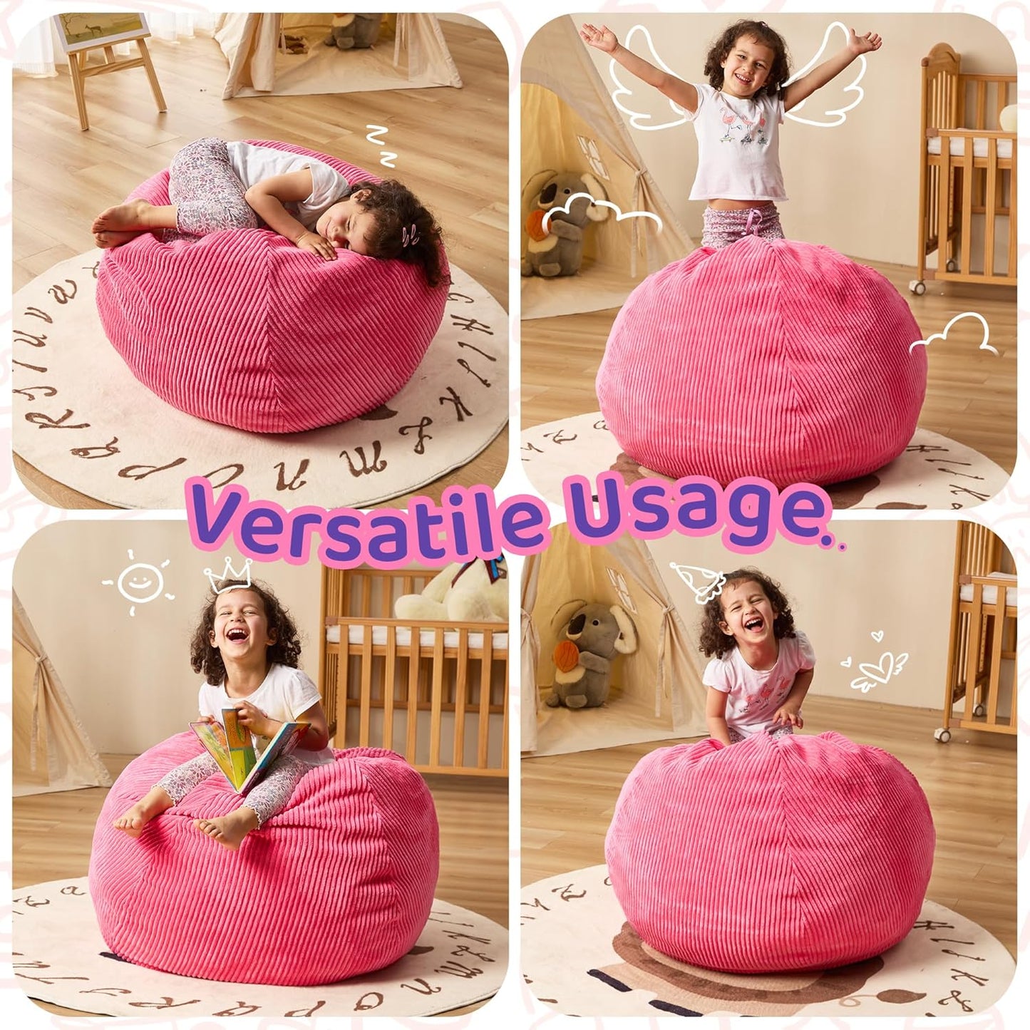 Bean Bag Chairs Teardrop Bean Bag Chair Beanbag Chair with Memory Foam Filled Machine Washable