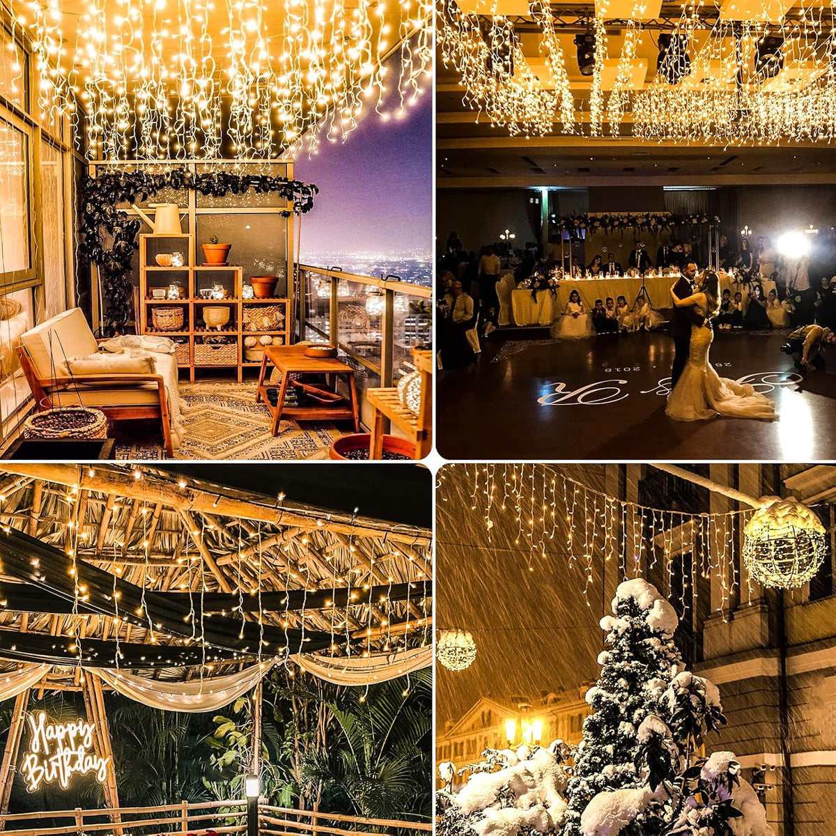 Icicle Lights for Outside 99ft 1216 LED Christmas Lights Outdoor 8 Modes with 228 Drops, Waterproof
