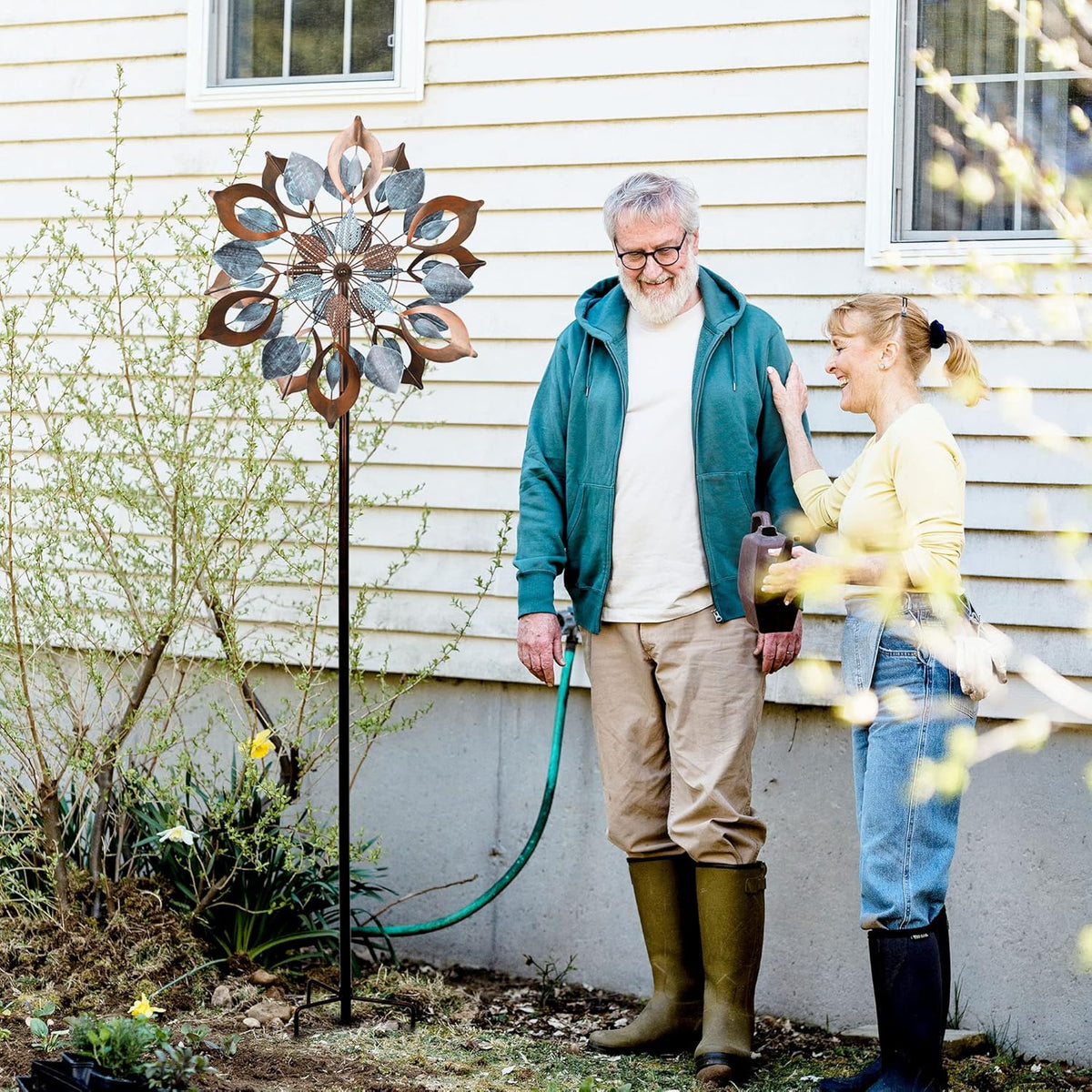Wind Spinners Outdoor for Yard and Garden, Metal Large Wind Spinner & Sculptures 84 Inch, Garden
